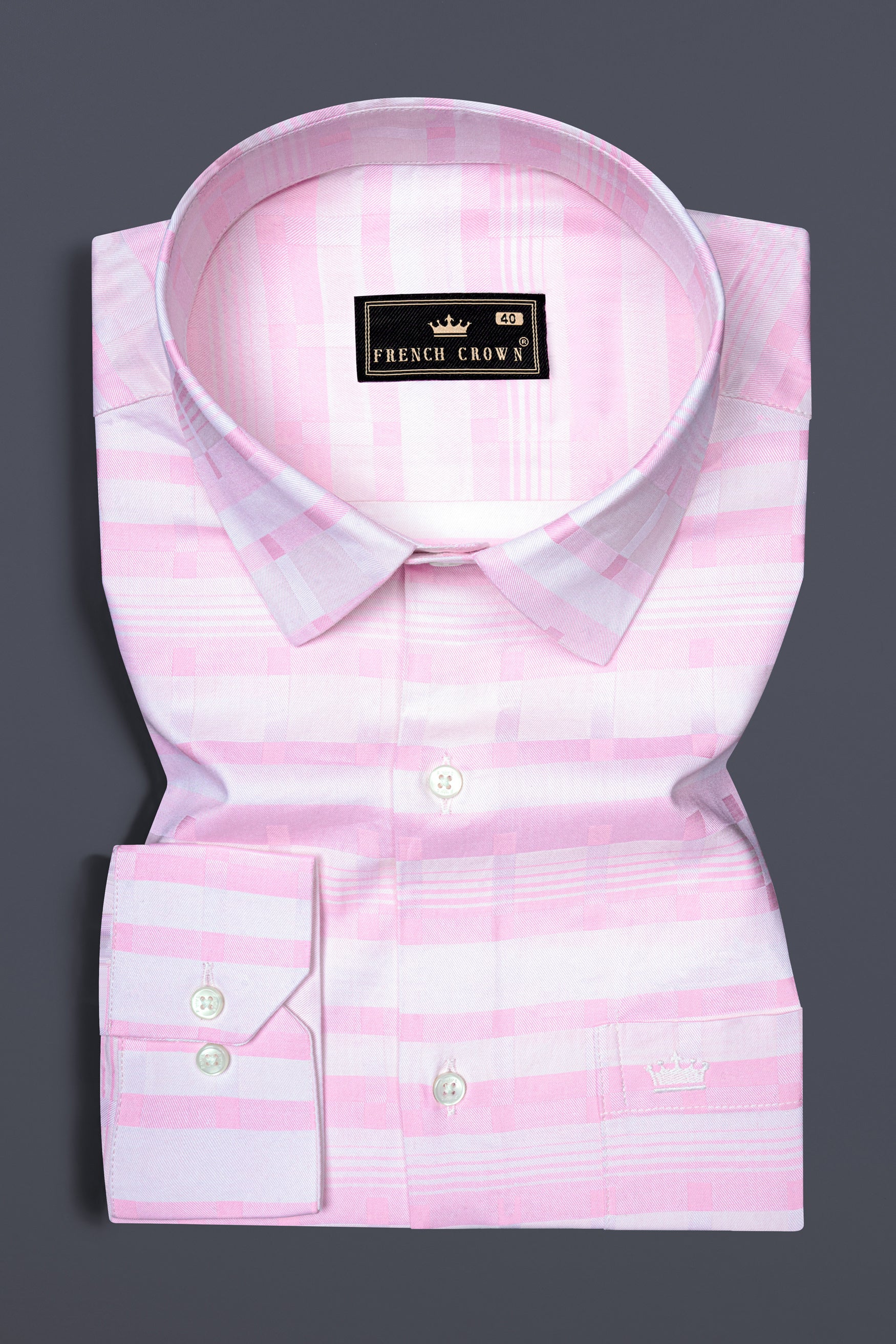 Melanie Pink Jacquard Textured Premium Giza Cotton Shirt 12552-38, 12552-H-38, 12552-39, 12552-H-39, 12552-40, 12552-H-40, 12552-42, 12552-H-42, 12552-44, 12552-H-44, 12552-46, 12552-H-46, 12552-48, 12552-H-48, 12552-50, 12552-H-50, 12552-52, 12552-H-52