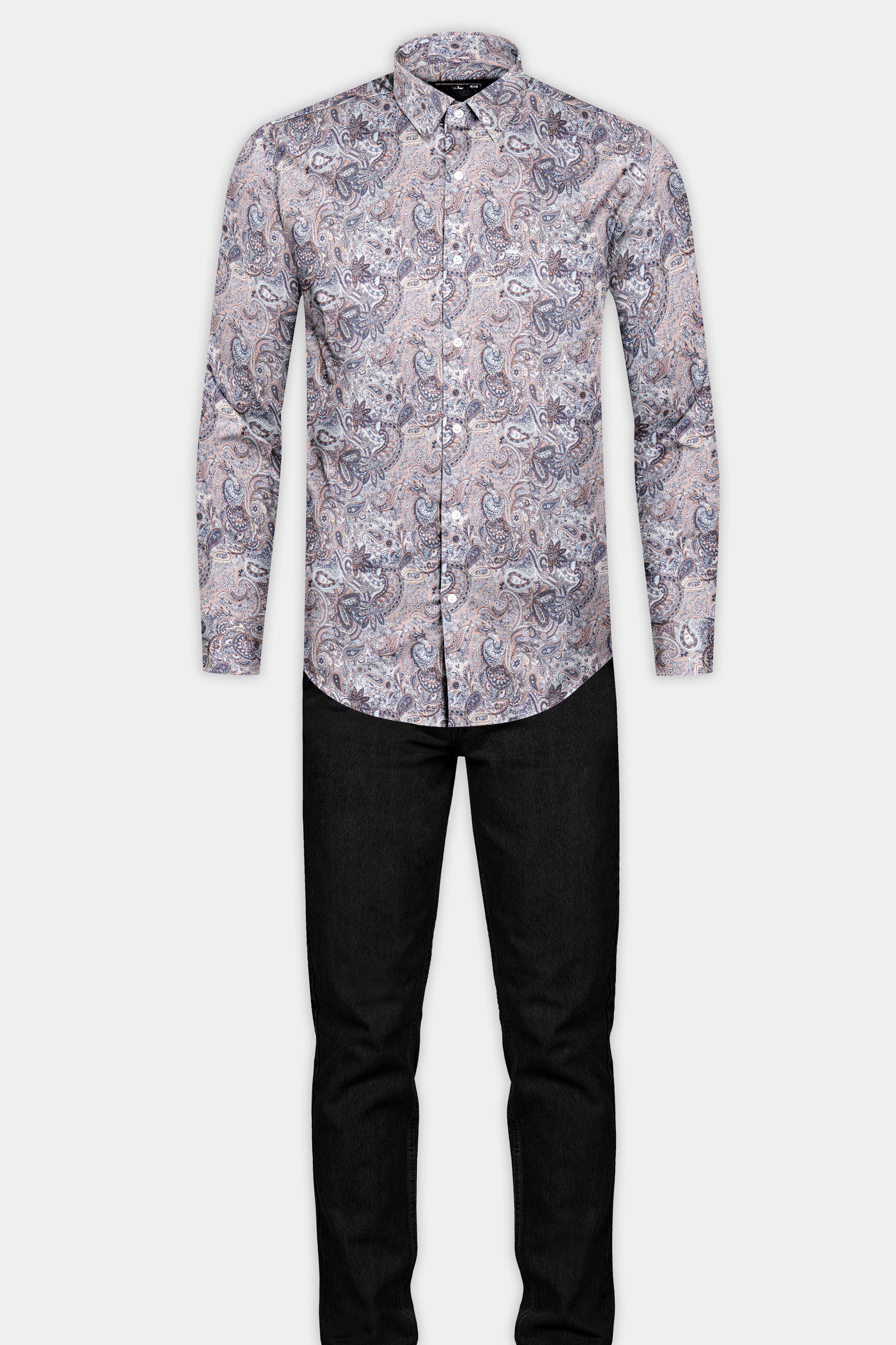 Eunry Pink Paisley Printed Super Soft Premium Giza Cotton Shirt 12554-38, 12554-H-38, 12554-39, 12554-H-39, 12554-40, 12554-H-40, 12554-42, 12554-H-42, 12554-44, 12554-H-44, 12554-46, 12554-H-46, 12554-48, 12554-H-48, 12554-50, 12554-H-50, 12554-52, 12554-H-52