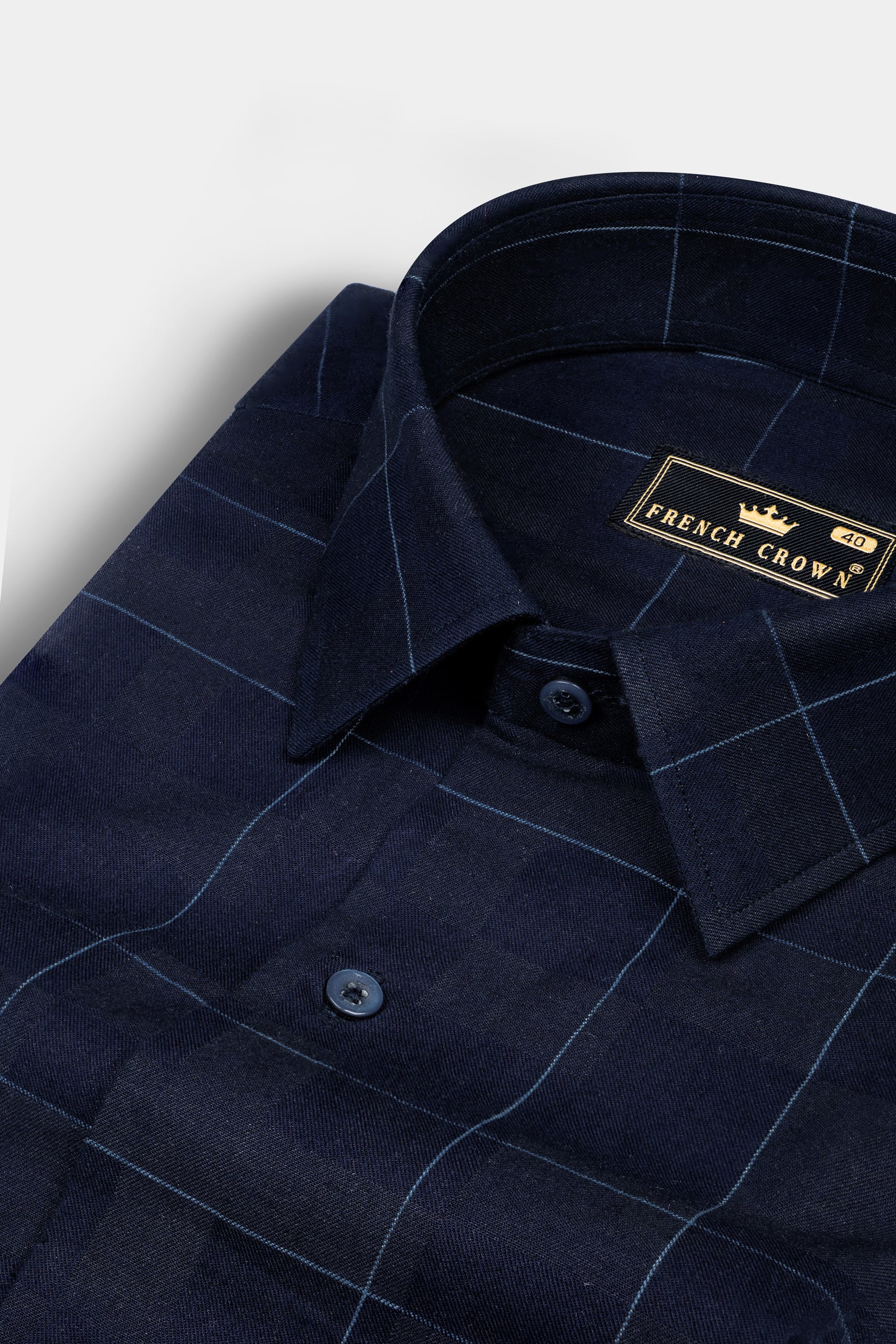 Mirage Blue Windowpane Dobby Textured Premium Giza Cotton Shirt