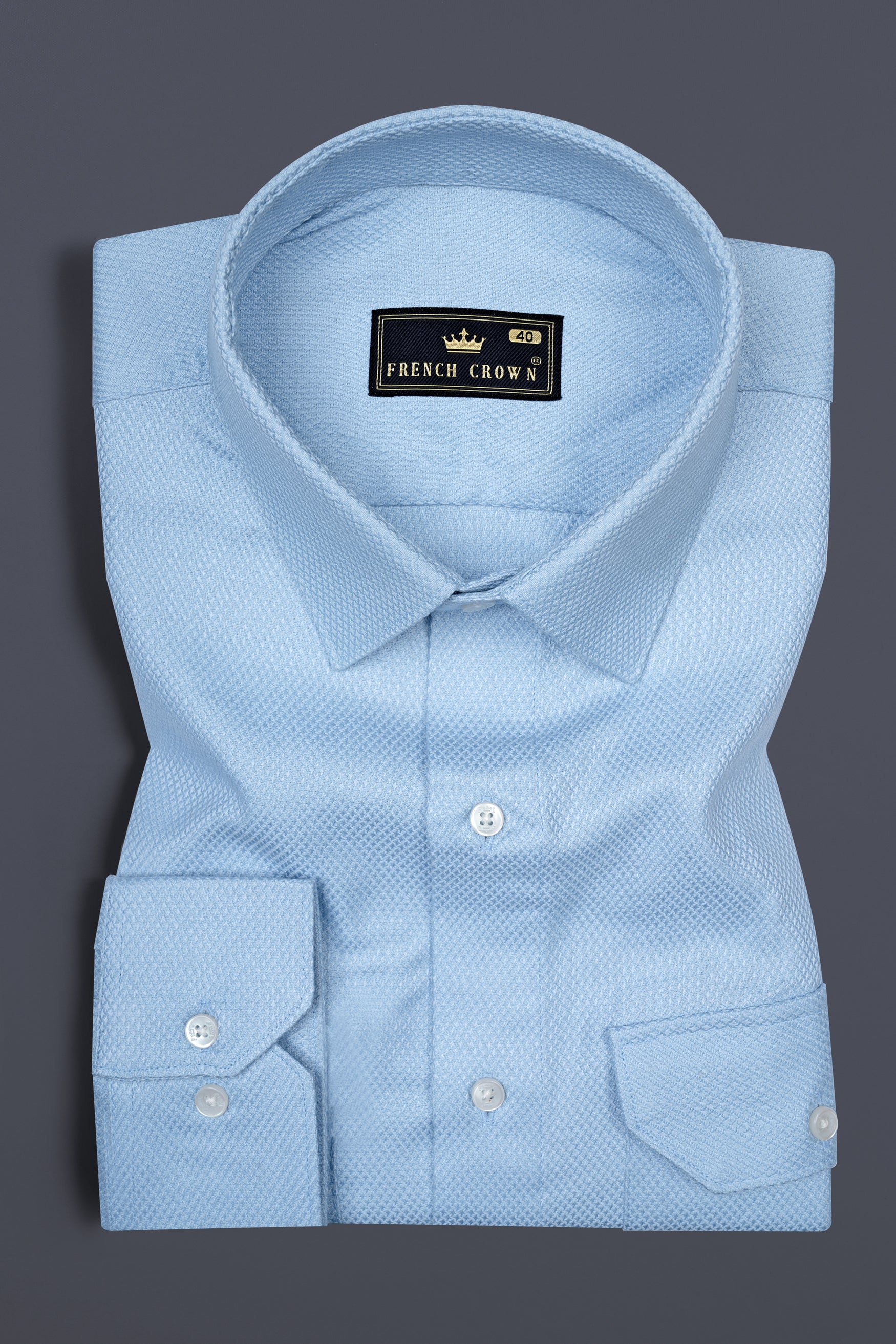 Pigeon Post Blue Dobby Textured Premium Giza Cotton Designer Shirt 12610-FP-38,  12610-FP-H-38,  12610-FP-39,  12610-FP-H-39,  12610-FP-40,  12610-FP-H-40,  12610-FP-42,  12610-FP-H-42,  12610-FP-44,  12610-FP-H-44,  12610-FP-46,  12610-FP-H-46,  12610-FP-48,  12610-FP-H-48,  12610-FP-50,  12610-FP-H-50,  12610-FP-52,  12610-FP-H-52