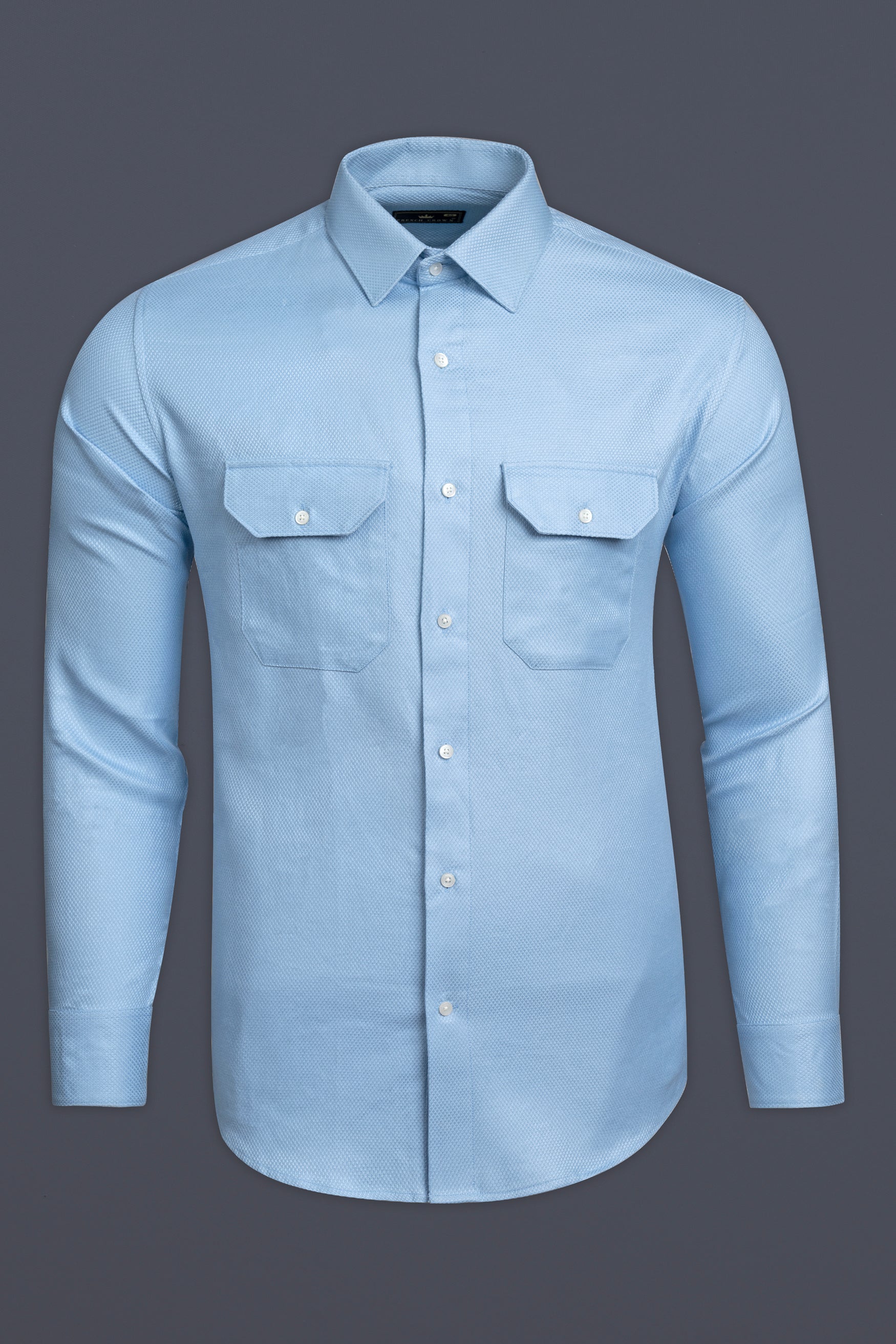 Pigeon Post Blue Dobby Textured Premium Giza Cotton Designer Shirt 12610-FP-38,  12610-FP-H-38,  12610-FP-39,  12610-FP-H-39,  12610-FP-40,  12610-FP-H-40,  12610-FP-42,  12610-FP-H-42,  12610-FP-44,  12610-FP-H-44,  12610-FP-46,  12610-FP-H-46,  12610-FP-48,  12610-FP-H-48,  12610-FP-50,  12610-FP-H-50,  12610-FP-52,  12610-FP-H-52