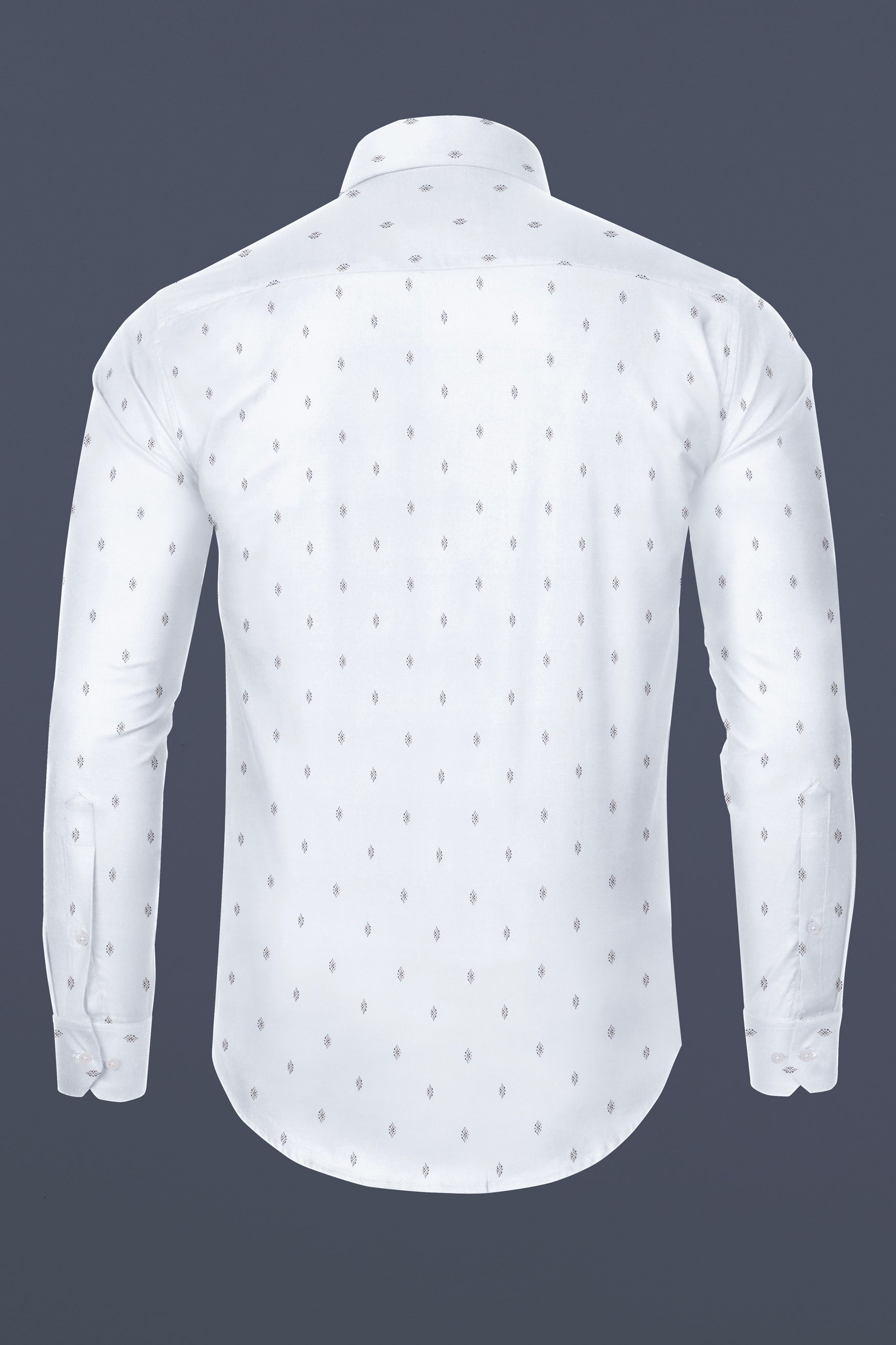 Bright White Printed Dobby Textured Premium Giza Cotton Shirt 12611-38,  12611-H-38,  12611-39,  12611-H-39,  12611-40,  12611-H-40,  12611-42,  12611-H-42,  12611-44,  12611-H-44,  12611-46,  12611-H-46,  12611-48,  12611-H-48,  12611-50,  12611-H-50,  12611-52,  12611-H-52
