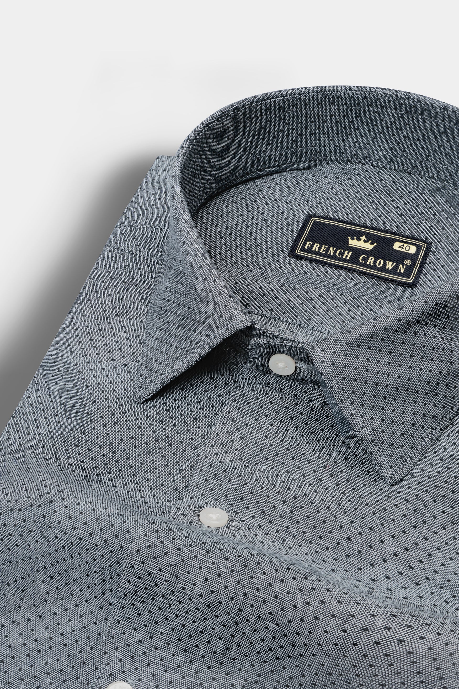 Scarpa Flow Gray Dobby Textured Premium Giza Cotton Shirt