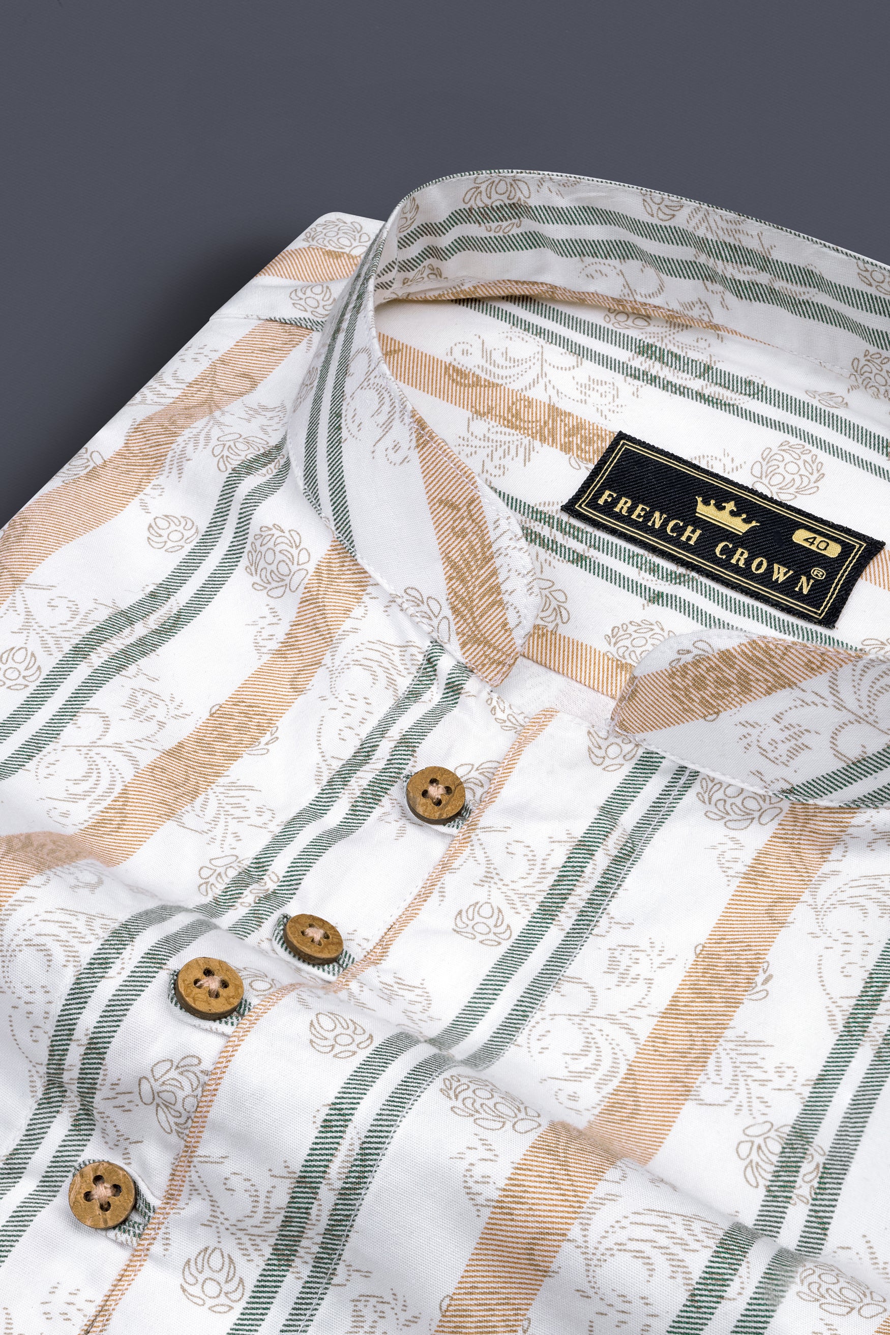 Romance White with Tan Orange and Corduroy Green Striped Super Soft Premium Cotton Kurta Shirt 12619-KS-38, 12619-KS-H-38, 12619-KS-39, 12619-KS-H-39, 12619-KS-40, 12619-KS-H-40, 12619-KS-42, 12619-KS-H-42, 12619-KS-44, 12619-KS-H-44, 12619-KS-46, 12619-KS-H-46, 12619-KS-48, 12619-KS-H-48, 12619-KS-50, 12619-KS-H-50, 12619-KS-52, 12619-KS-H-52