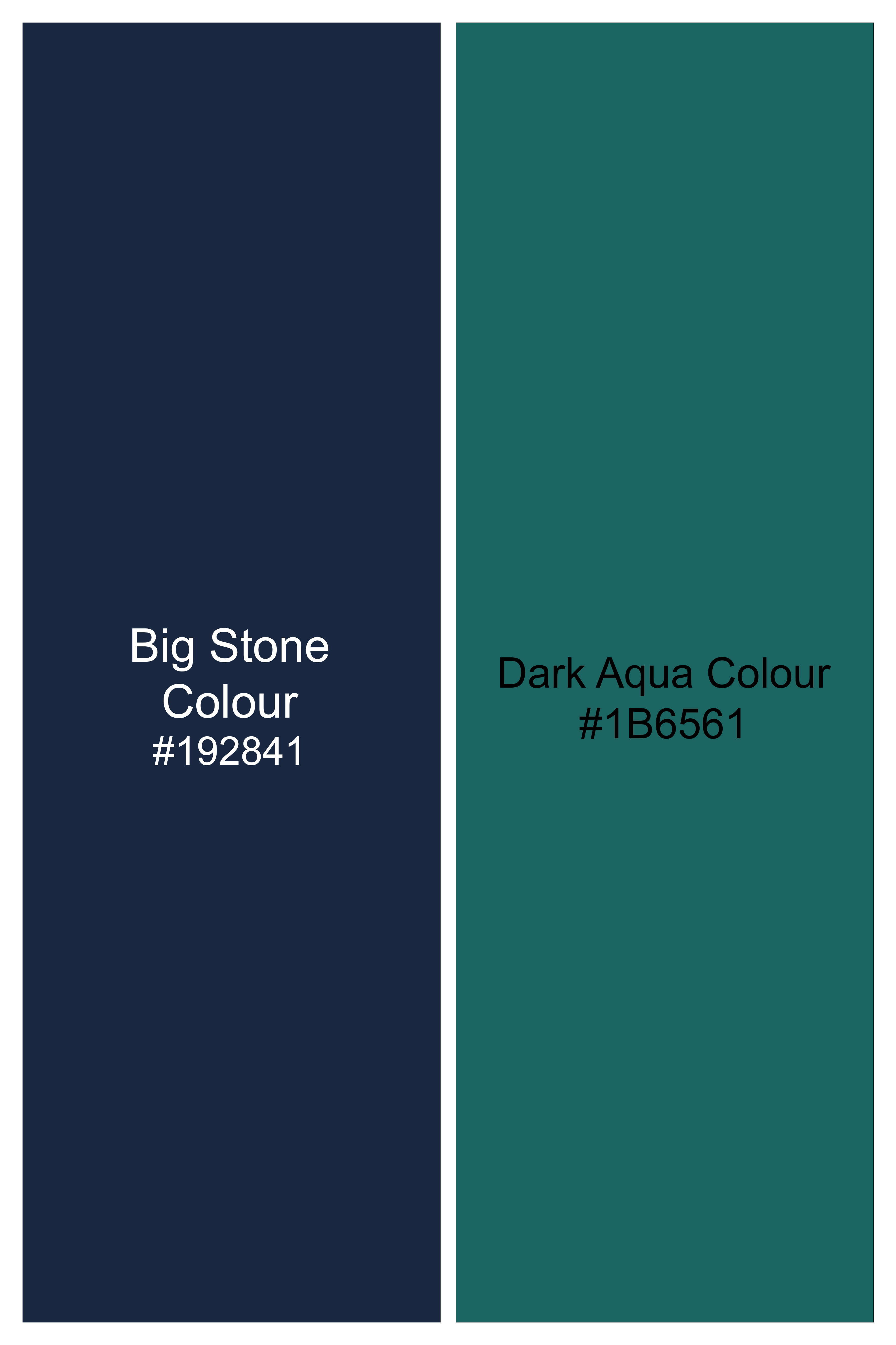 Big Stone Blue with Dark Aqua Plaid Flannel Shirt