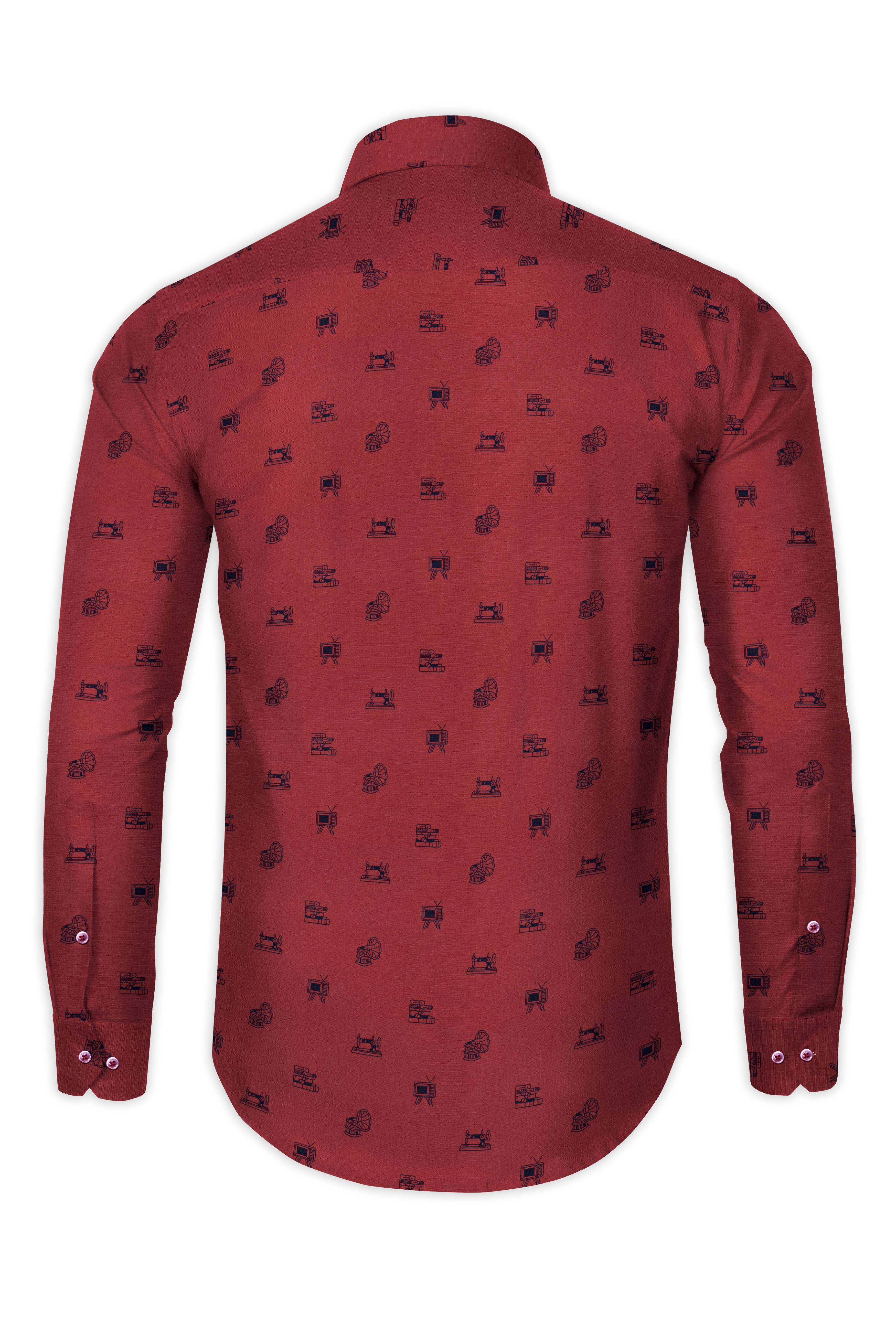 Tawny Port Brown Sewing Machine and Television Printed Super Soft Premium Cotton Shirt 12632-MN-38, 12632-MN-H-38, 12632-MN-39, 12632-MN-H-39, 12632-MN-40, 12632-MN-H-40, 12632-MN-42, 12632-MN-H-42, 12632-MN-44, 12632-MN-H-44, 12632-MN-46, 12632-MN-H-46, 12632-MN-48, 12632-MN-H-48, 12632-MN-50, 12632-MN-H-50, 12632-MN-52, 12632-MN-H-52