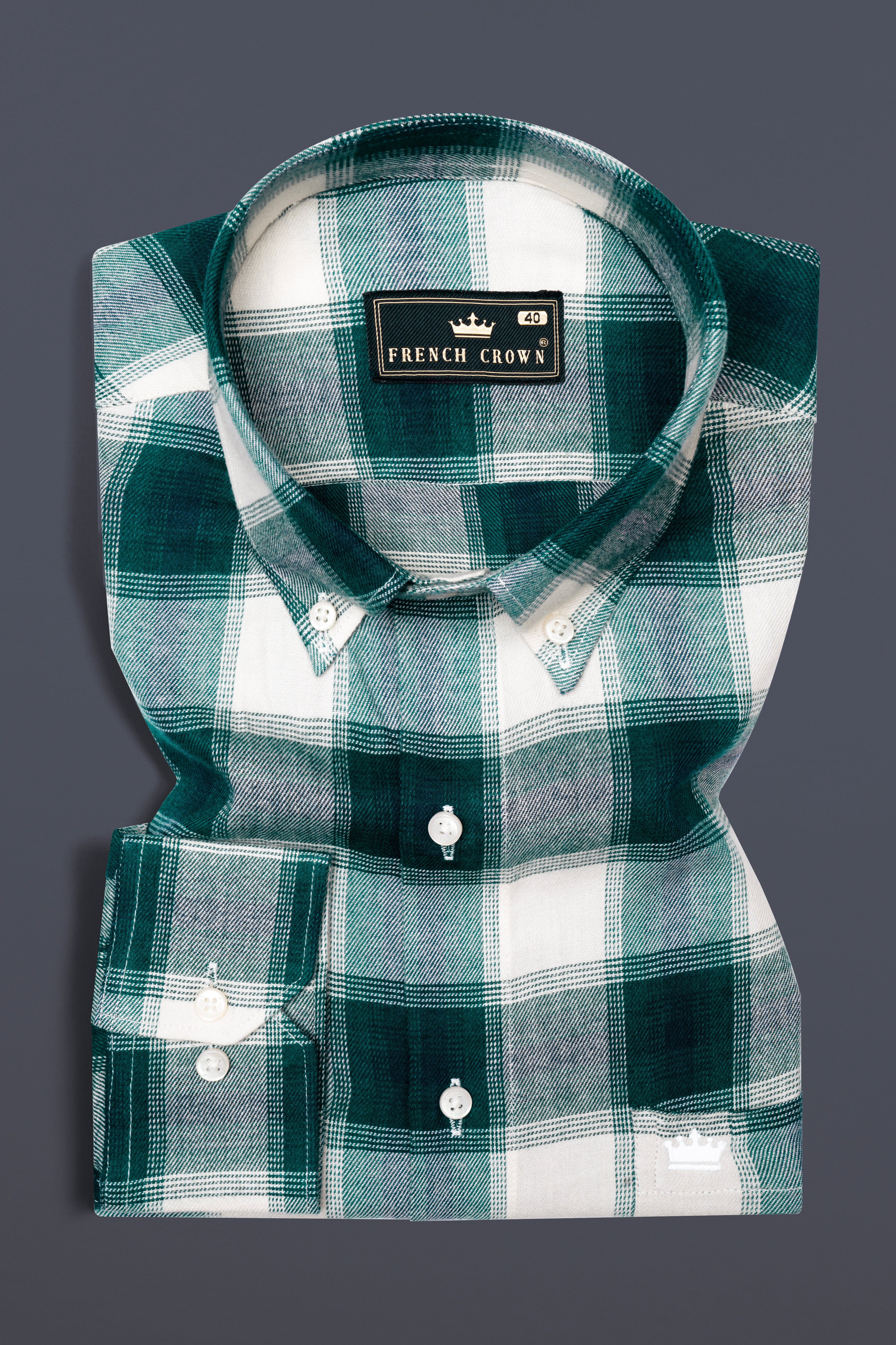 Deep Sea Green with Vista White Plaid Flannel Shirt 12634-BD-38, 12634-BD-H-38, 12634-BD-39, 12634-BD-H-39, 12634-BD-40, 12634-BD-H-40, 12634-BD-42, 12634-BD-H-42, 12634-BD-44, 12634-BD-H-44, 12634-BD-46, 12634-BD-H-46, 12634-BD-48, 12634-BD-H-48, 12634-BD-50, 12634-BD-H-50, 12634-BD-52, 12634-BD-H-52