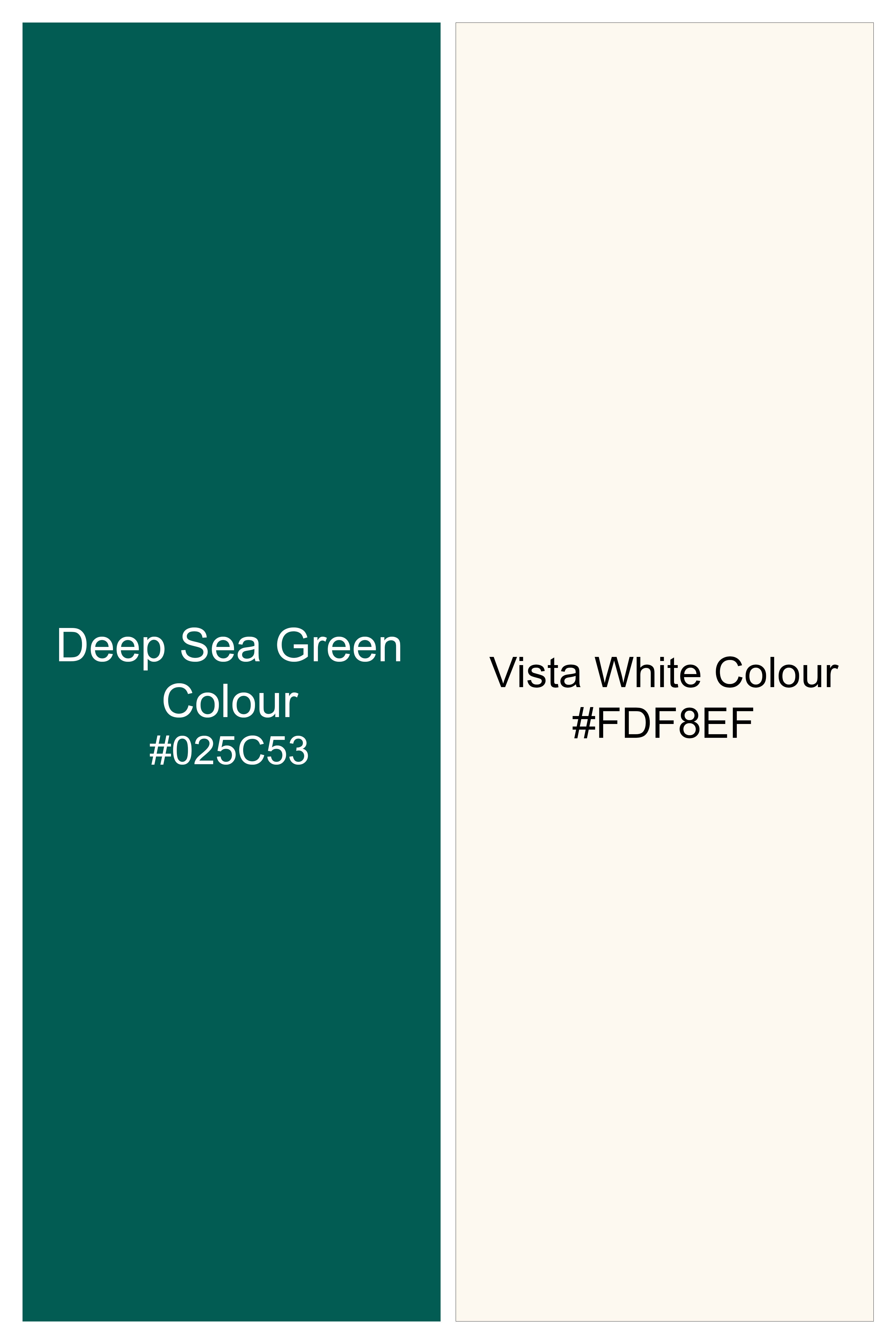 Deep Sea Green with Vista White Plaid Flannel Shirt