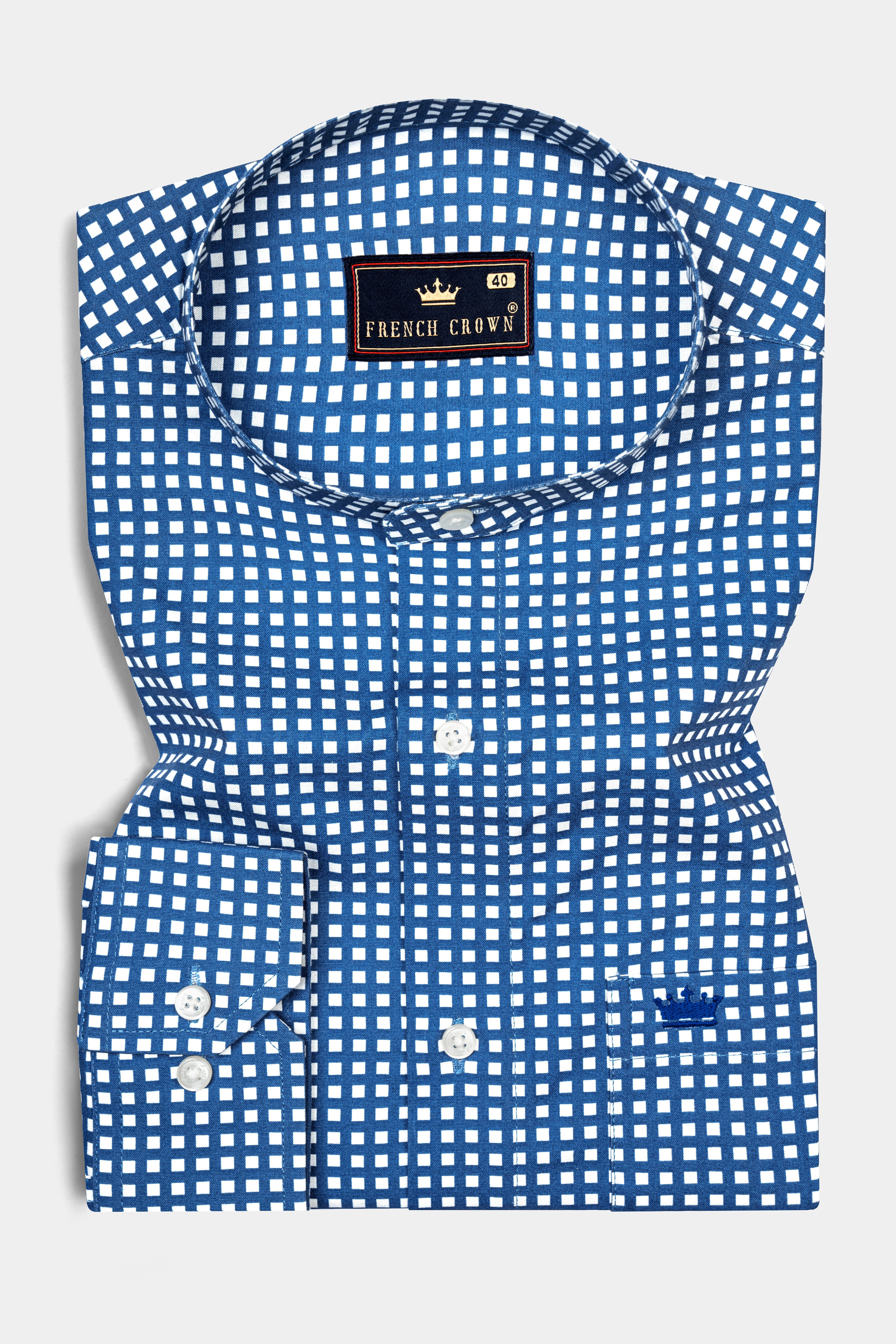 Regal Blue and White Micro Square Dotted Heavy Weight Oxford Shirt 12635-M-38, 12635-M-H-38, 12635-M-39, 12635-M-H-39, 12635-M-40, 12635-M-H-40, 12635-M-42, 12635-M-H-42, 12635-M-44, 12635-M-H-44, 12635-M-46, 12635-M-H-46, 12635-M-48, 12635-M-H-48, 12635-M-50, 12635-M-H-50, 12635-M-52, 12635-M-H-52