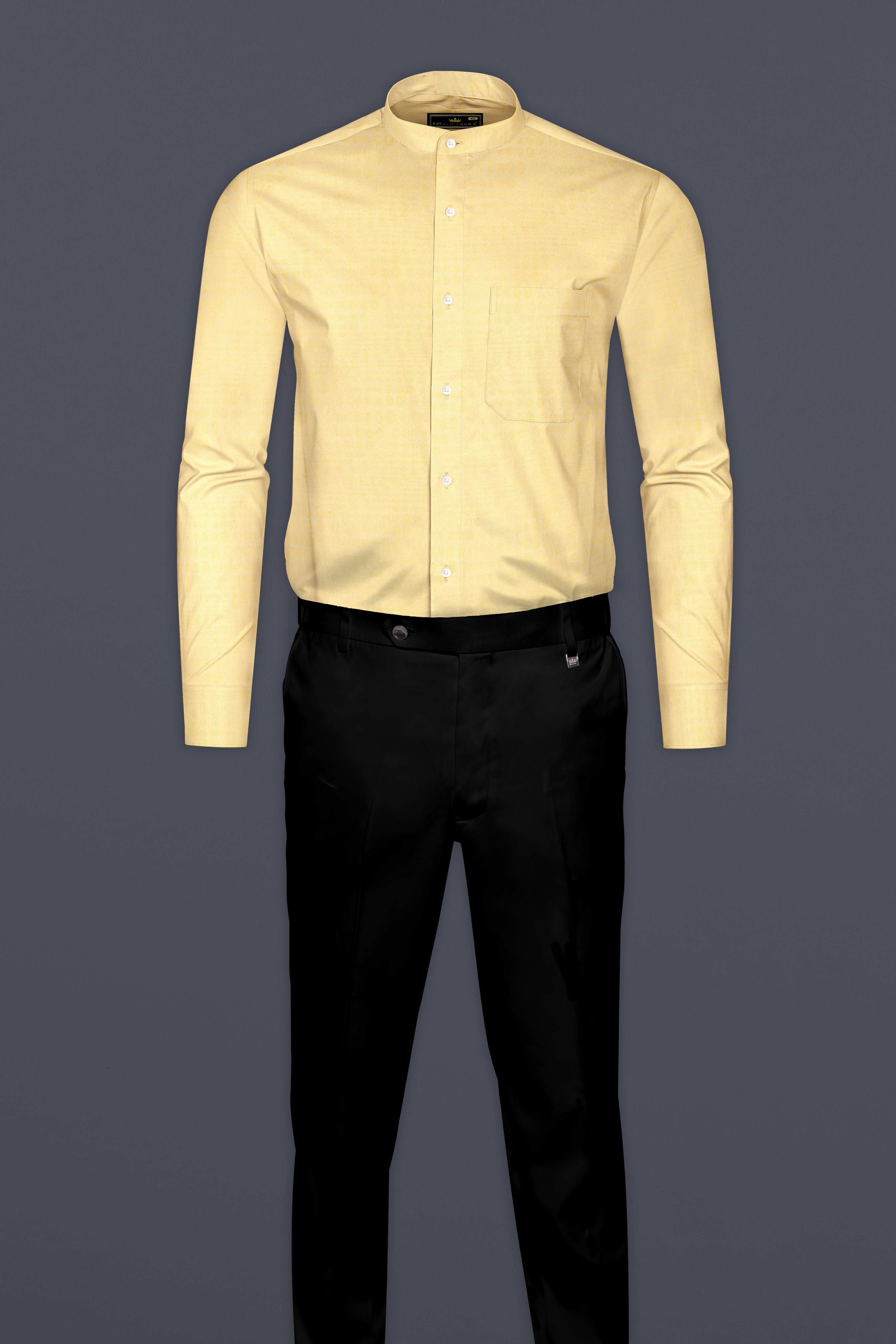 Brandy Yellow Jacquard Textured Premium Giza Cotton Shirt 12636-M-38, 12636-M-H-38, 12636-M-39, 12636-M-H-39, 12636-M-40, 12636-M-H-40, 12636-M-42, 12636-M-H-42, 12636-M-44, 12636-M-H-44, 12636-M-46, 12636-M-H-46, 12636-M-48, 12636-M-H-48, 12636-M-50, 12636-M-H-50, 12636-M-52, 12636-M-H-52