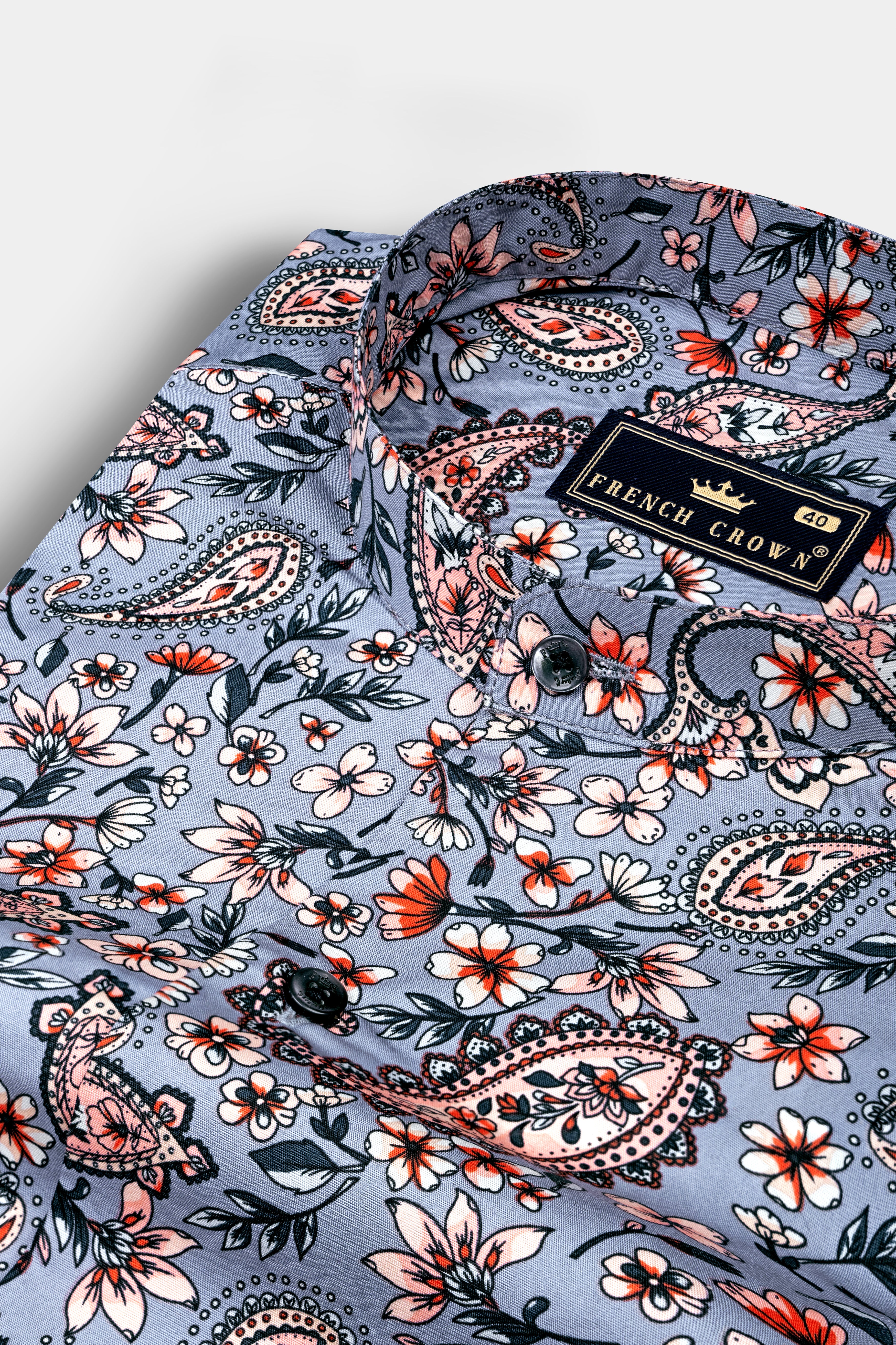 Bluish Gray Multicolour Paisley Printed Poplin Giza Cotton Shirt 12637-M-BLK-38, 12637-M-BLK-H-38, 12637-M-BLK-39, 12637-M-BLK-H-39, 12637-M-BLK-40, 12637-M-BLK-H-40, 12637-M-BLK-42, 12637-M-BLK-H-42, 12637-M-BLK-44, 12637-M-BLK-H-44, 12637-M-BLK-46, 12637-M-BLK-H-46, 12637-M-BLK-48, 12637-M-BLK-H-48, 12637-M-BLK-50, 12637-M-BLK-H-50, 12637-M-BLK-52, 12637-M-BLK-H-52