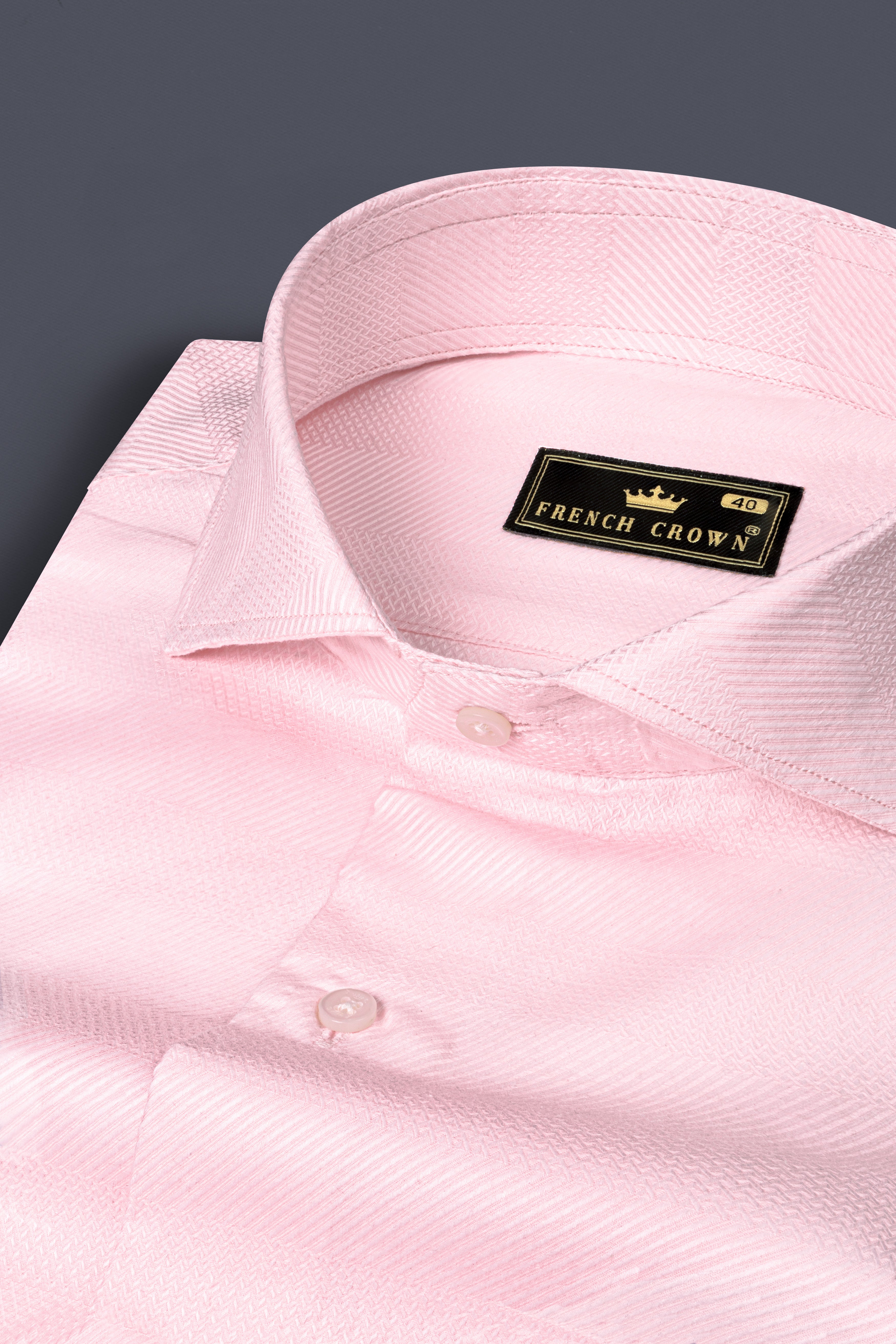 Carousel Pink Dobby Textured Premium Cotton Shirt