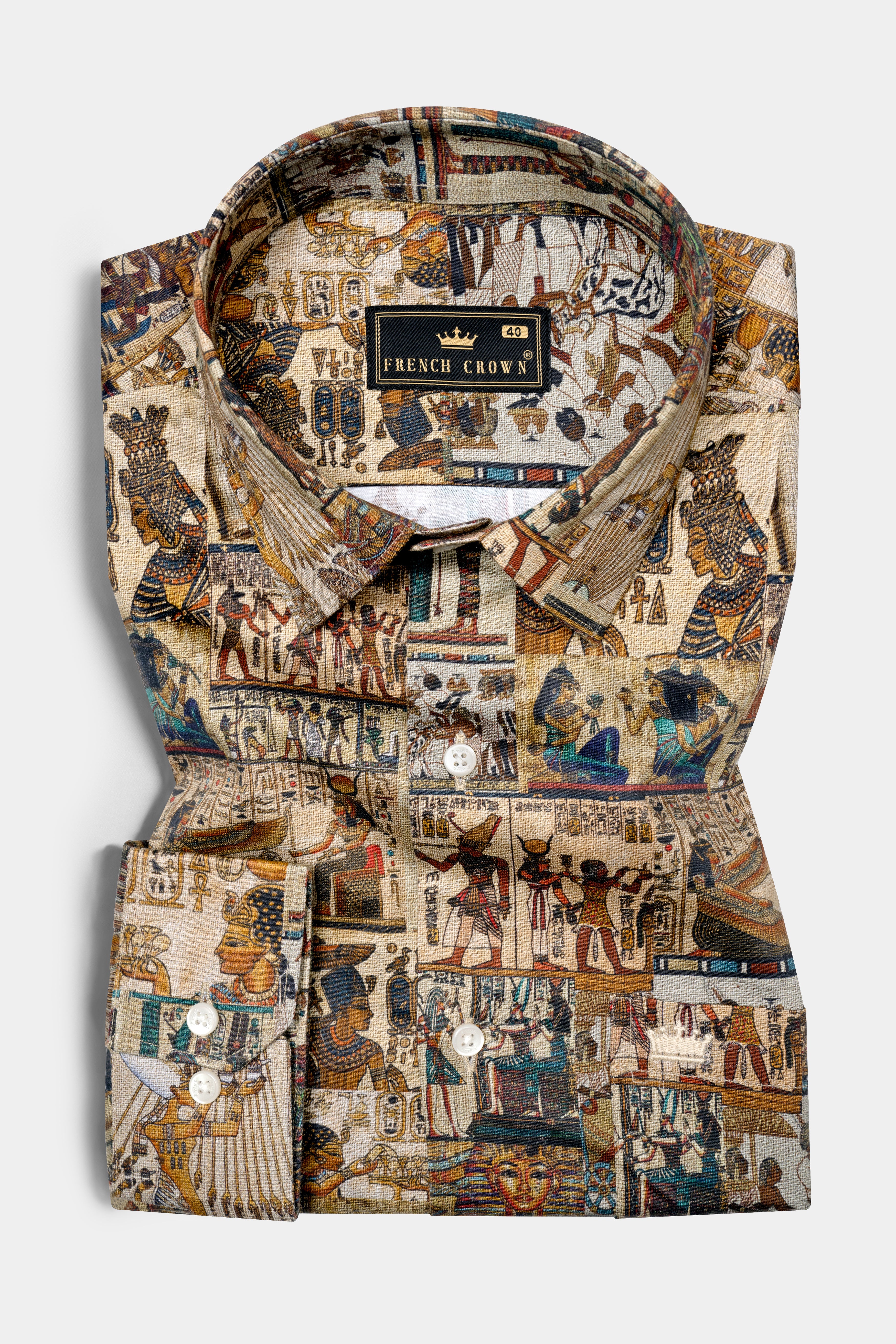 Pavlova Cream Multicolor Art Printed Super Soft Premium Cotton Shirt 12671-38, 12671-H-38, 12671-39, 12671-H-39, 12671-40, 12671-H-40, 12671-42, 12671-H-42, 12671-44, 12671-H-44, 12671-46, 12671-H-46, 12671-48, 12671-H-48, 12671-50, 12671-H-50, 12671-52, 12671-H-52