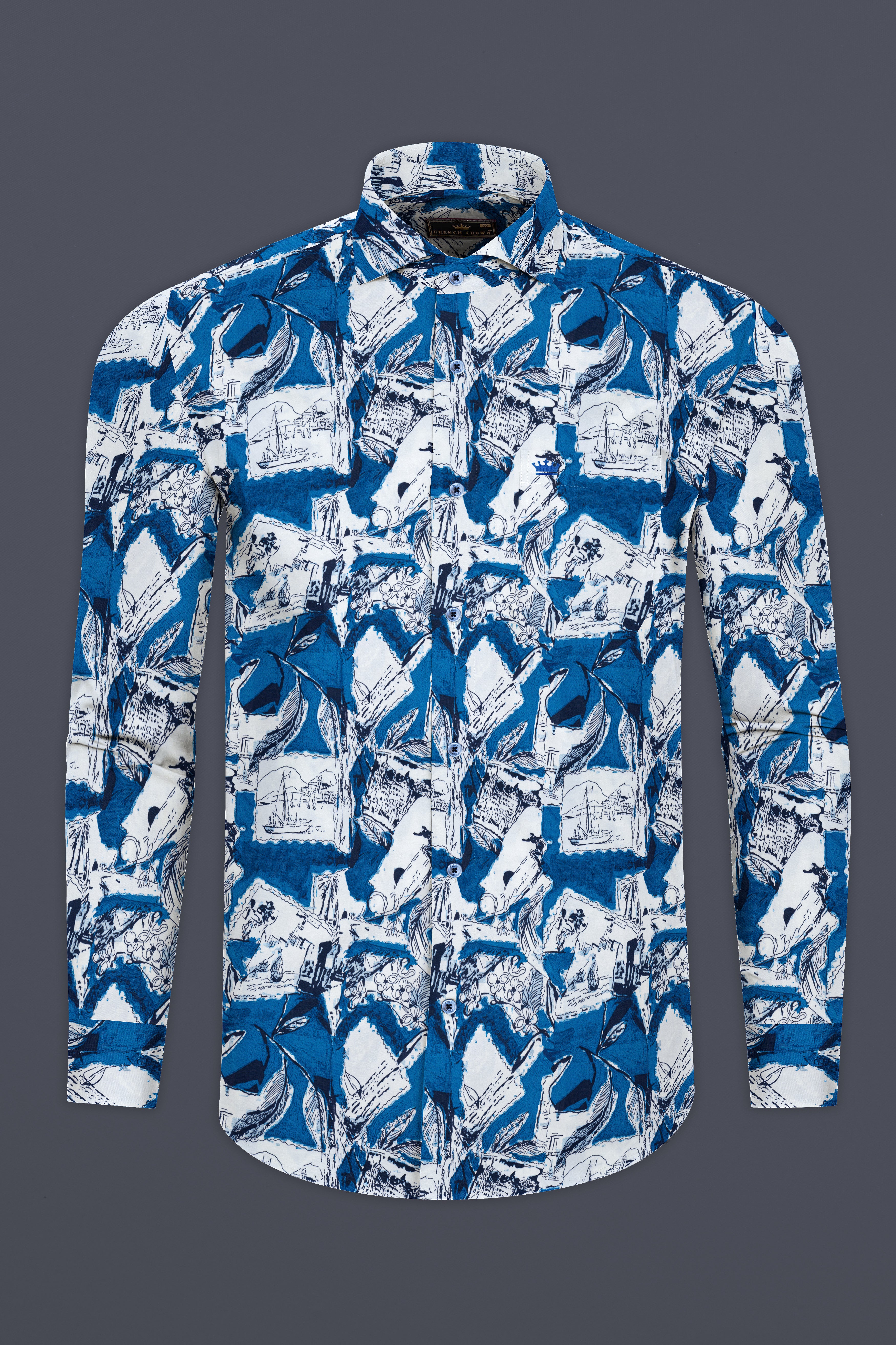 Azure Blue with White Ocean Printed Super Soft Premium Cotton Shirt 12679-CA-BLE-38, 12679-CA-BLE-H-38, 12679-CA-BLE-39, 12679-CA-BLE-H-39, 12679-CA-BLE-40, 12679-CA-BLE-H-40, 12679-CA-BLE-42, 12679-CA-BLE-H-42, 12679-CA-BLE-44, 12679-CA-BLE-H-44, 12679-CA-BLE-46, 12679-CA-BLE-H-46, 12679-CA-BLE-48, 12679-CA-BLE-H-48, 12679-CA-BLE-50, 12679-CA-BLE-H-50, 12679-CA-BLE-52, 12679-CA-BLE-H-52