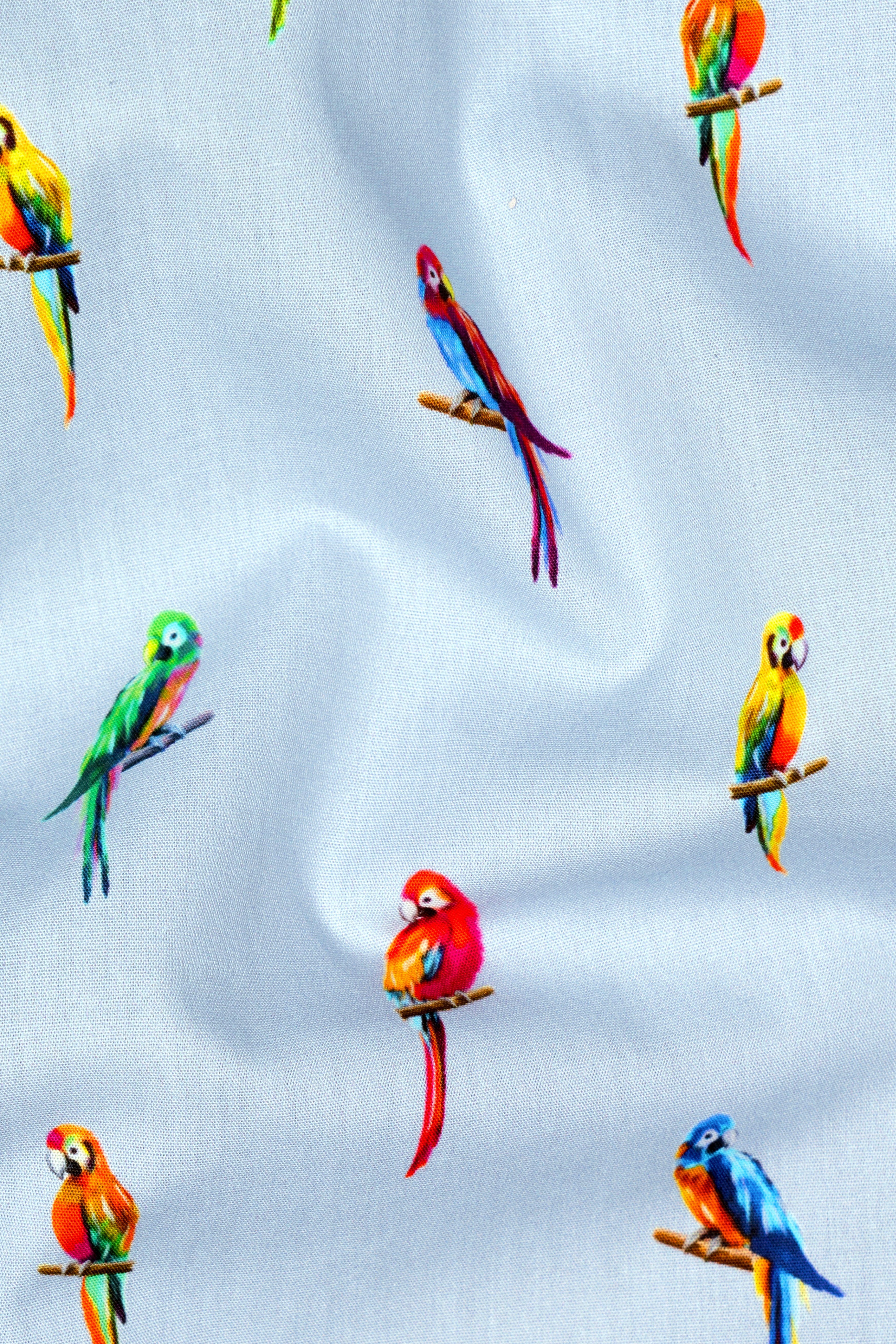 Spindle Blue Multicolor Parrots Printed Poplin Cotton Shirt 12682-CC-SS-38, 12682-CC-SS-H-38, 12682-CC-SS-39, 12682-CC-SS-H-39, 12682-CC-SS-40, 12682-CC-SS-H-40, 12682-CC-SS-42, 12682-CC-SS-H-42, 12682-CC-SS-44, 12682-CC-SS-H-44, 12682-CC-SS-46, 12682-CC-SS-H-46, 12682-CC-SS-48, 12682-CC-SS-H-48, 12682-CC-SS-50, 12682-CC-SS-H-50, 12682-CC-SS-52, 12682-CC-SS-H-52