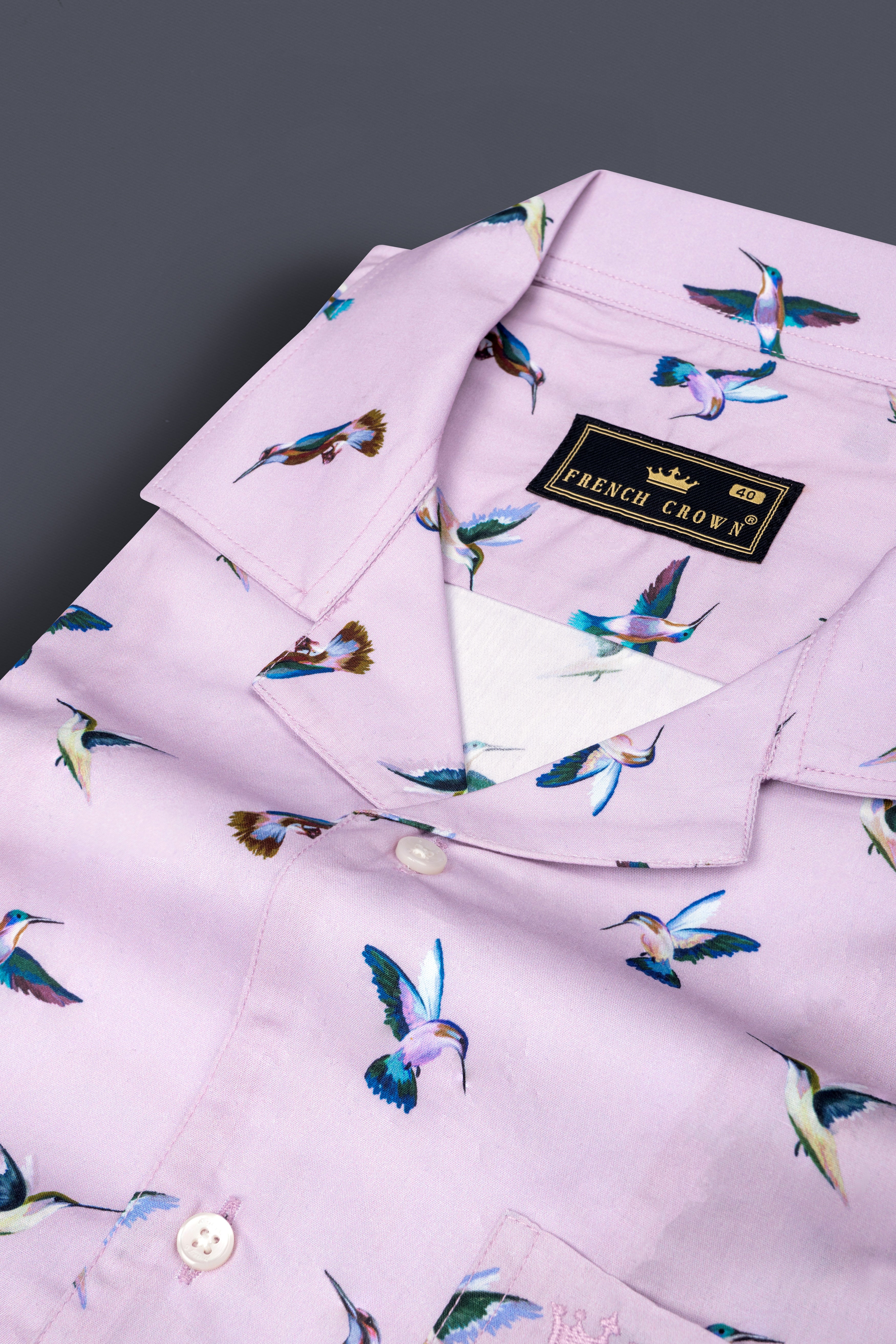 Maverick Lavender Multicolor Birds Printed Poplin Cotton Shirt 12683-CC-SS-38, 12683-CC-SS-H-38, 12683-CC-SS-39, 12683-CC-SS-H-39, 12683-CC-SS-40, 12683-CC-SS-H-40, 12683-CC-SS-42, 12683-CC-SS-H-42, 12683-CC-SS-44, 12683-CC-SS-H-44, 12683-CC-SS-46, 12683-CC-SS-H-46, 12683-CC-SS-48, 12683-CC-SS-H-48, 12683-CC-SS-50, 12683-CC-SS-H-50, 12683-CC-SS-52, 12683-CC-SS-H-52