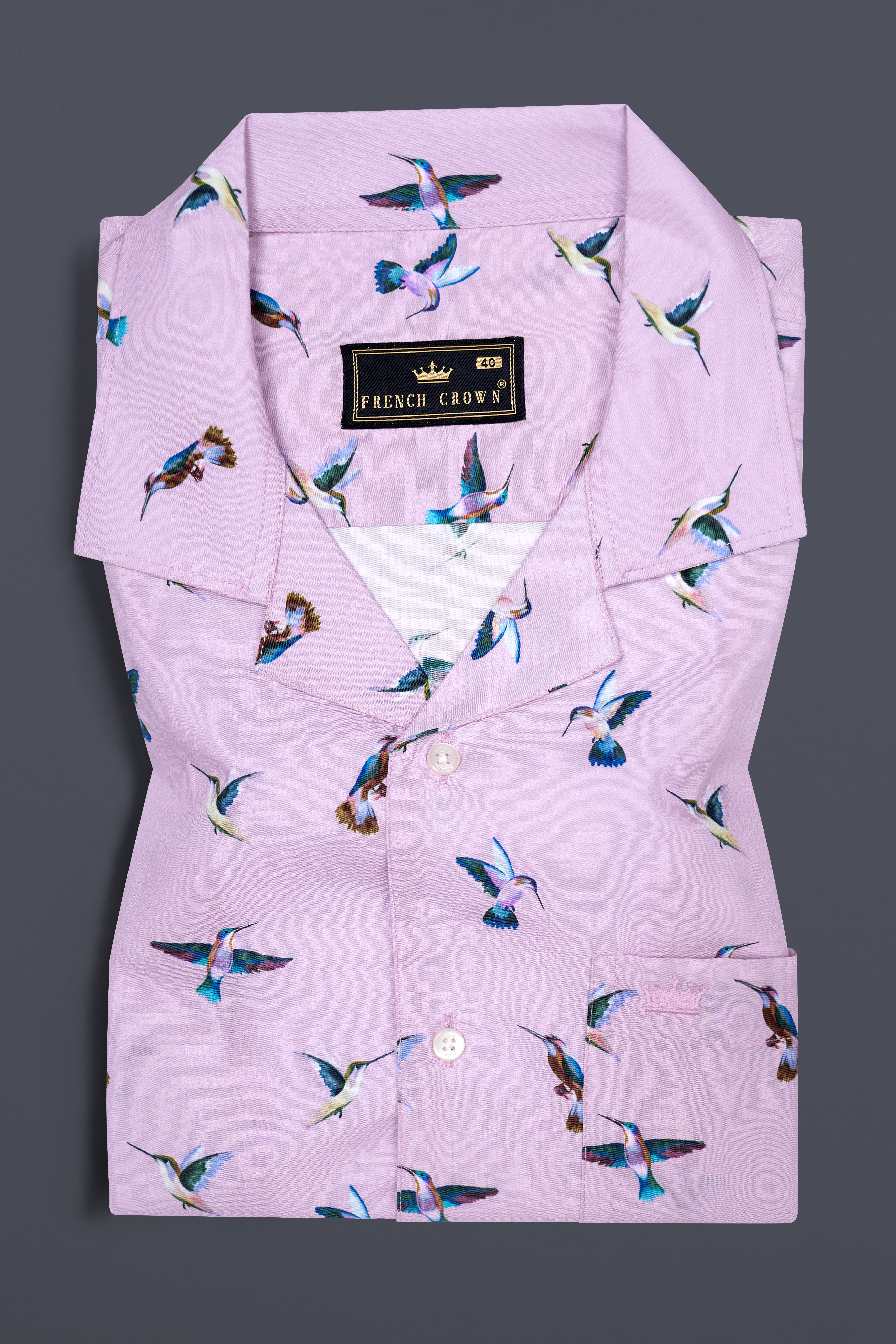 Maverick Lavender Multicolor Birds Printed Poplin Cotton Shirt 12683-CC-SS-38, 12683-CC-SS-H-38, 12683-CC-SS-39, 12683-CC-SS-H-39, 12683-CC-SS-40, 12683-CC-SS-H-40, 12683-CC-SS-42, 12683-CC-SS-H-42, 12683-CC-SS-44, 12683-CC-SS-H-44, 12683-CC-SS-46, 12683-CC-SS-H-46, 12683-CC-SS-48, 12683-CC-SS-H-48, 12683-CC-SS-50, 12683-CC-SS-H-50, 12683-CC-SS-52, 12683-CC-SS-H-52