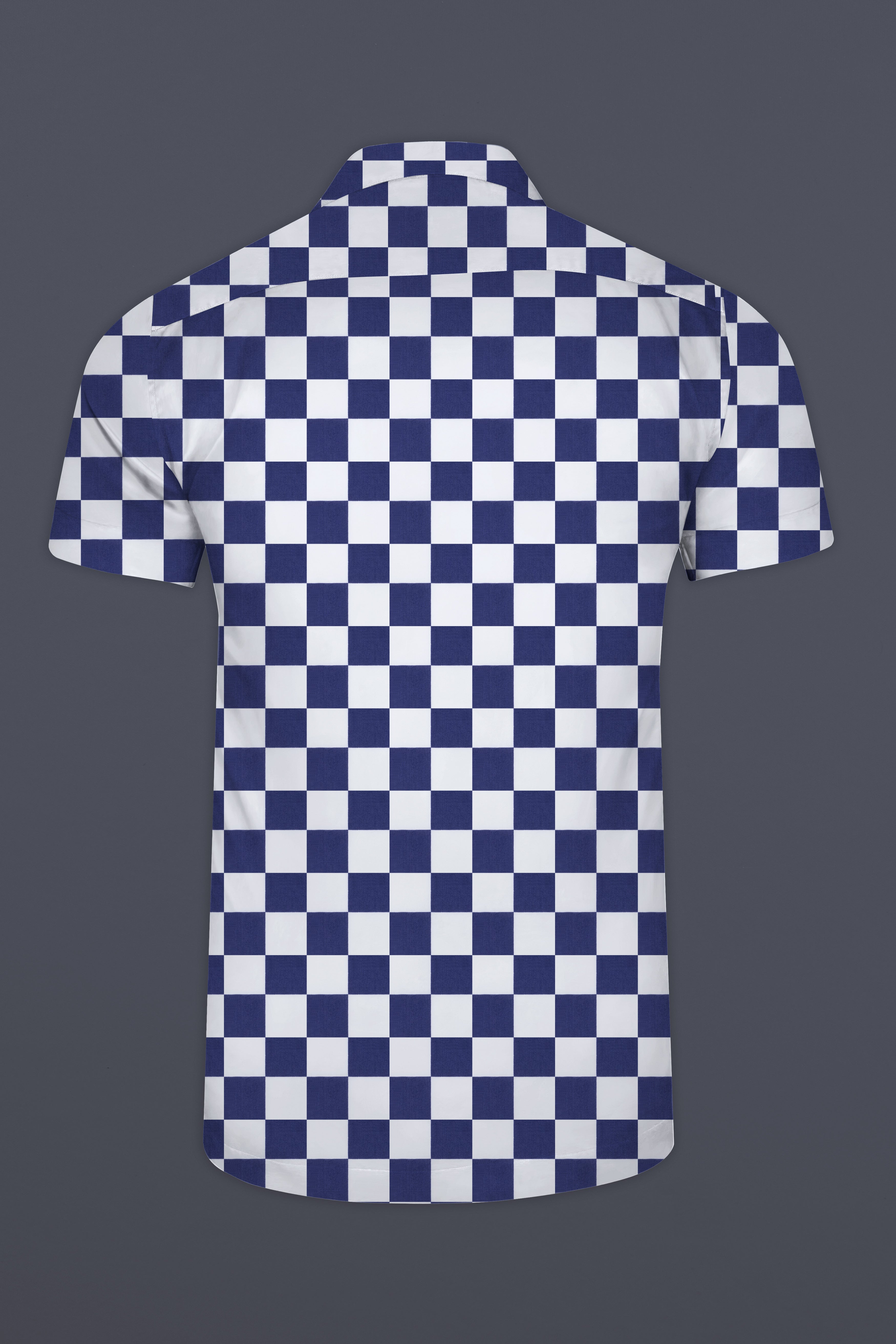 Bunting Blue with White Chess Board Printed Poplin Cotton Shirt 12684-CC-SS-38, 12684-CC-SS-H-38, 12684-CC-SS-39, 12684-CC-SS-H-39, 12684-CC-SS-40, 12684-CC-SS-H-40, 12684-CC-SS-42, 12684-CC-SS-H-42, 12684-CC-SS-44, 12684-CC-SS-H-44, 12684-CC-SS-46, 12684-CC-SS-H-46, 12684-CC-SS-48, 12684-CC-SS-H-48, 12684-CC-SS-50, 12684-CC-SS-H-50, 12684-CC-SS-52, 12684-CC-SS-H-52