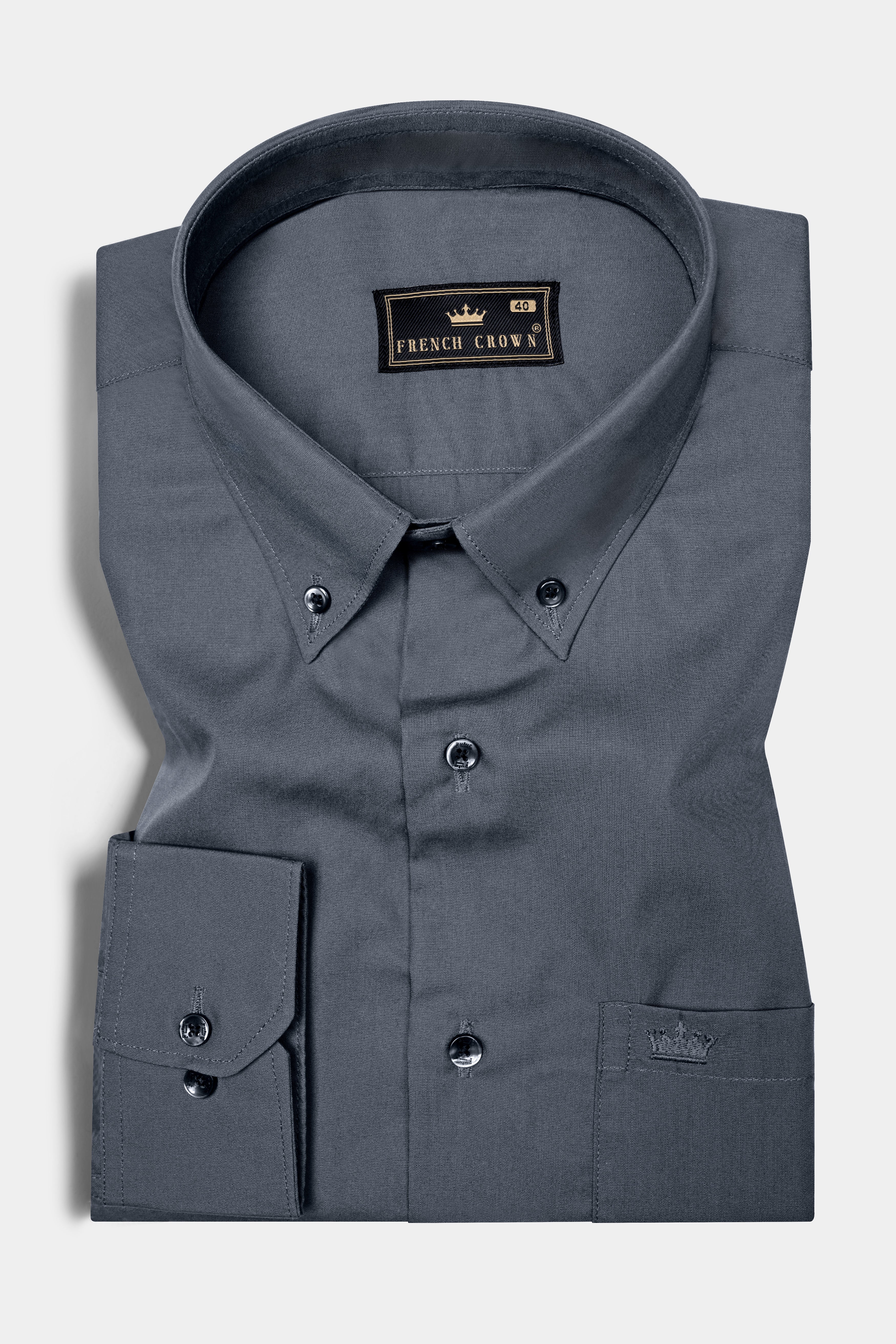 Trout Gray Oxford Cotton Shirt 12685-BD-BLK-38, 12685-BD-BLK-H-38, 12685-BD-BLK-39, 12685-BD-BLK-H-39, 12685-BD-BLK-40, 12685-BD-BLK-H-40, 12685-BD-BLK-42, 12685-BD-BLK-H-42, 12685-BD-BLK-44, 12685-BD-BLK-H-44, 12685-BD-BLK-46, 12685-BD-BLK-H-46, 12685-BD-BLK-48, 12685-BD-BLK-H-48, 12685-BD-BLK-50, 12685-BD-BLK-H-50, 12685-BD-BLK-52, 12685-BD-BLK-H-52