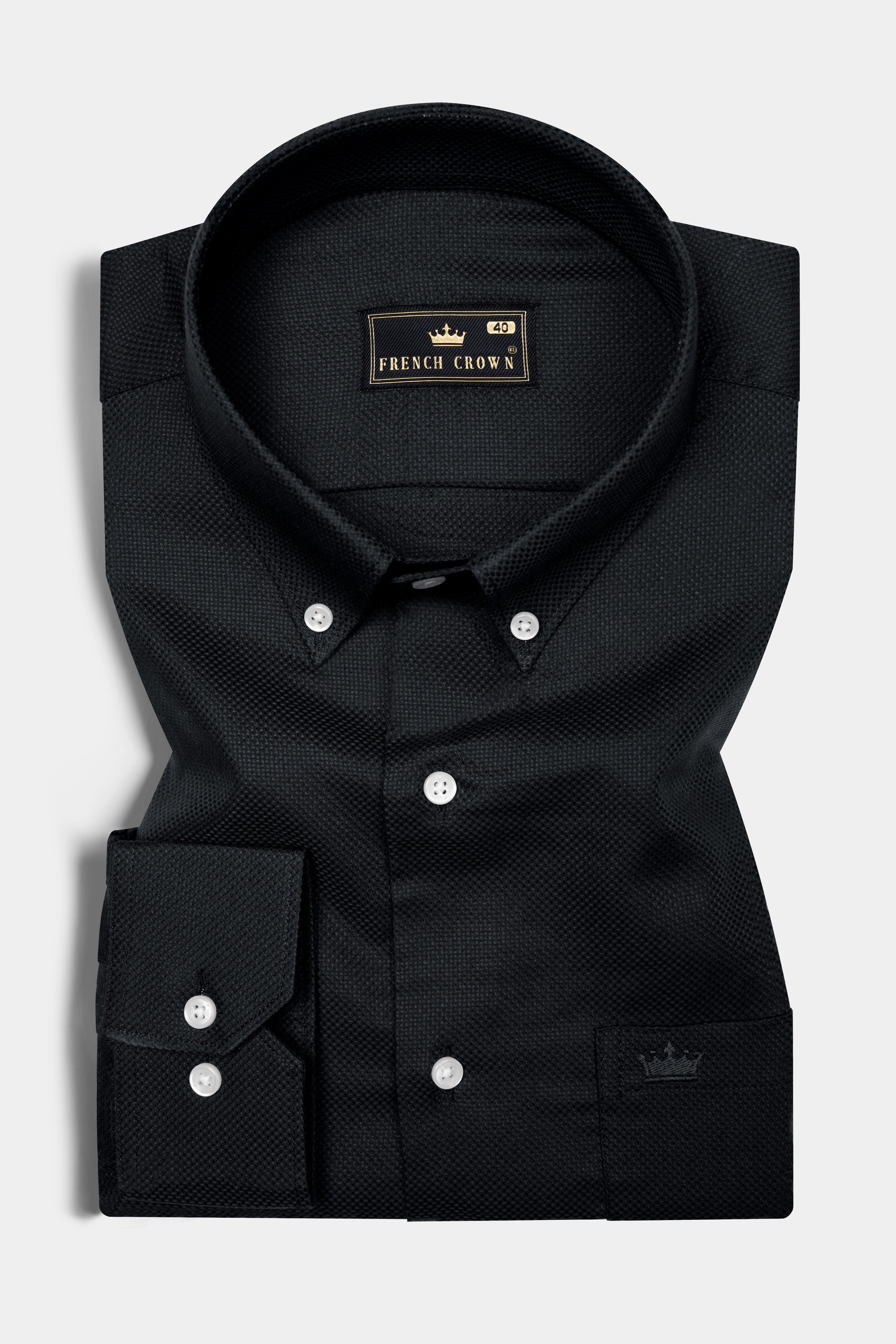 Jade Black Dobby Textured Premium Cotton Shirt 12687-BD-38, 12687-BD-H-38, 12687-BD-39, 12687-BD-H-39, 12687-BD-40, 12687-BD-H-40, 12687-BD-42, 12687-BD-H-42, 12687-BD-44, 12687-BD-H-44, 12687-BD-46, 12687-BD-H-46, 12687-BD-48, 12687-BD-H-48, 12687-BD-50, 12687-BD-H-50, 12687-BD-52, 12687-BD-H-52