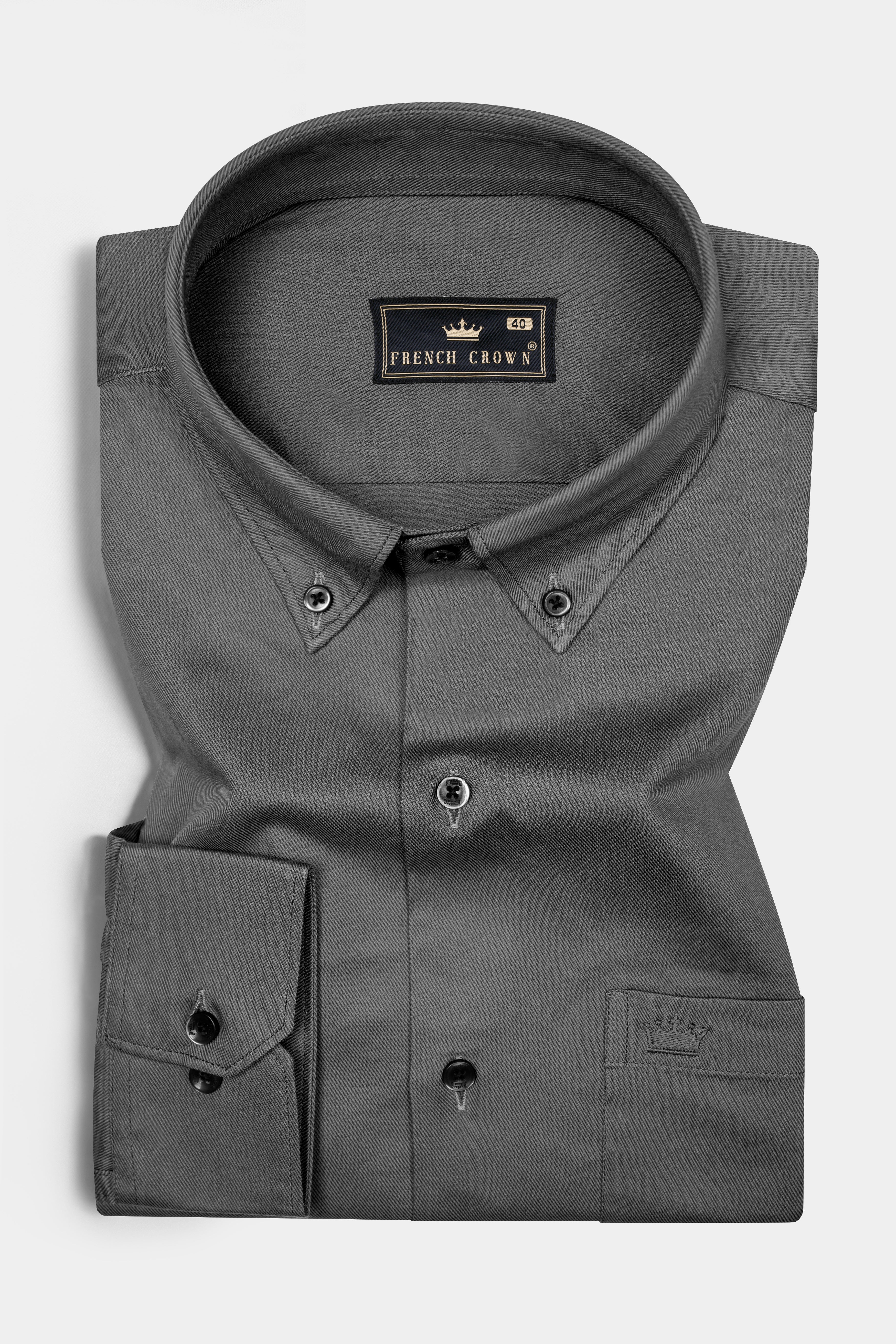 Ironside Gray Textured Twill Cotton Shirt 12688-BD-BLK-38, 12688-BD-BLK-H-38, 12688-BD-BLK-39, 12688-BD-BLK-H-39, 12688-BD-BLK-40, 12688-BD-BLK-H-40, 12688-BD-BLK-42, 12688-BD-BLK-H-42, 12688-BD-BLK-44, 12688-BD-BLK-H-44, 12688-BD-BLK-46, 12688-BD-BLK-H-46, 12688-BD-BLK-48, 12688-BD-BLK-H-48, 12688-BD-BLK-50, 12688-BD-BLK-H-50, 12688-BD-BLK-52, 12688-BD-BLK-H-52