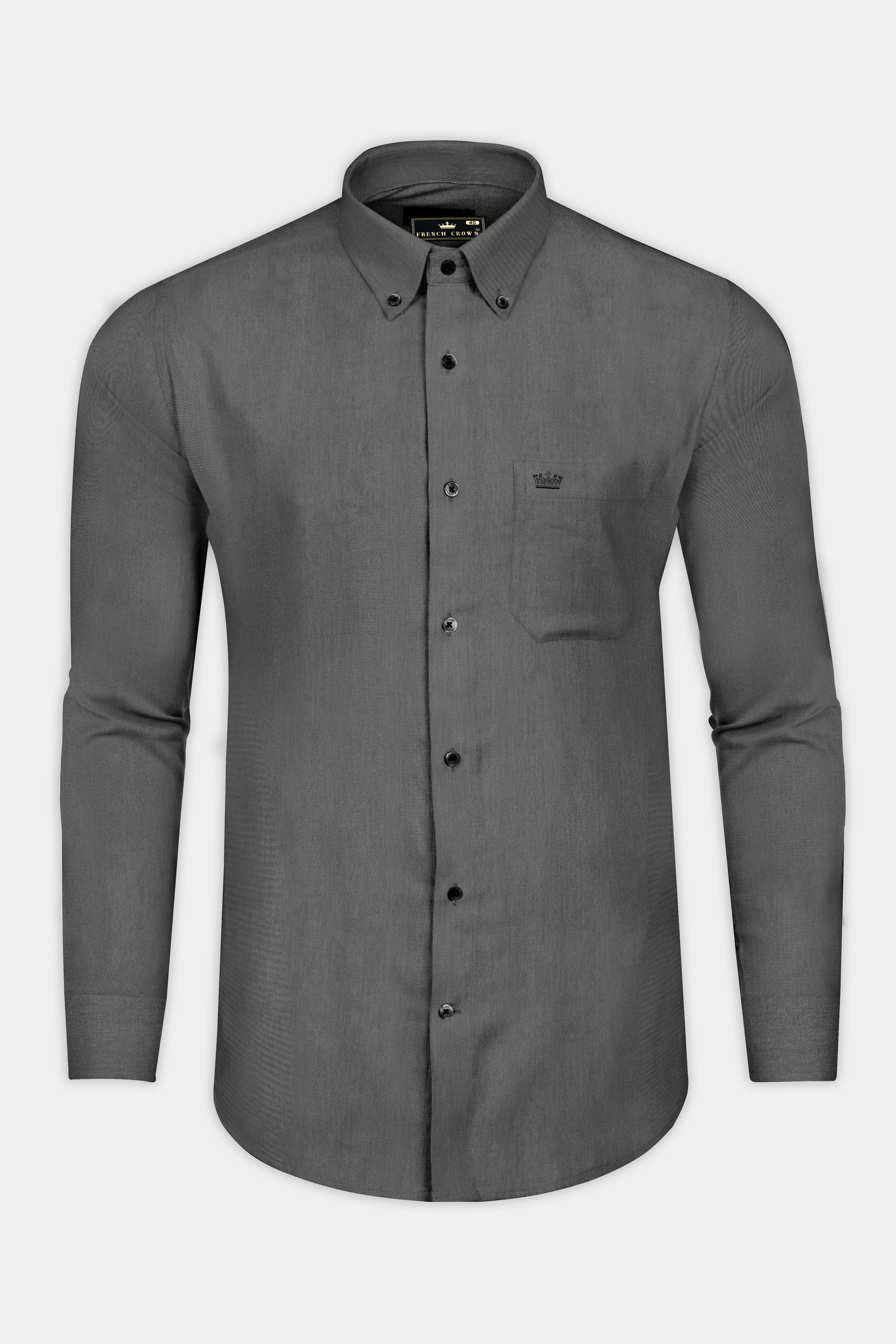 Ironside Gray Textured Twill Cotton Shirt 12688-BD-BLK-38, 12688-BD-BLK-H-38, 12688-BD-BLK-39, 12688-BD-BLK-H-39, 12688-BD-BLK-40, 12688-BD-BLK-H-40, 12688-BD-BLK-42, 12688-BD-BLK-H-42, 12688-BD-BLK-44, 12688-BD-BLK-H-44, 12688-BD-BLK-46, 12688-BD-BLK-H-46, 12688-BD-BLK-48, 12688-BD-BLK-H-48, 12688-BD-BLK-50, 12688-BD-BLK-H-50, 12688-BD-BLK-52, 12688-BD-BLK-H-52