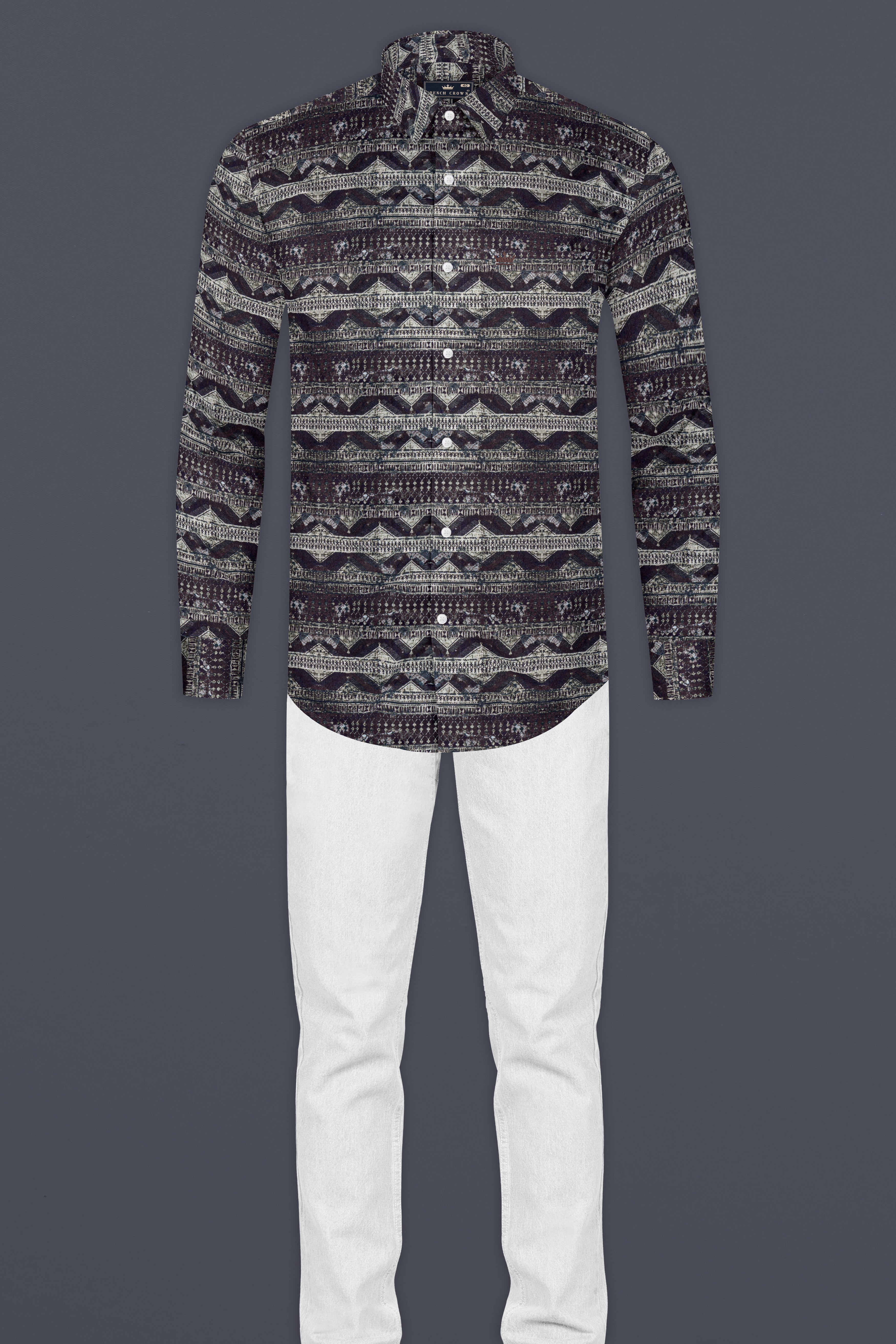 Iridium Gray Printed Super Soft Premium Cotton Shirt 12699-38, 12699-H-38, 12699-39, 12699-H-39, 12699-40, 12699-H-40, 12699-42, 12699-H-42, 12699-44, 12699-H-44, 12699-46, 12699-H-46, 12699-48, 12699-H-48, 12699-50, 12699-H-50, 12699-52, 12699-H-52