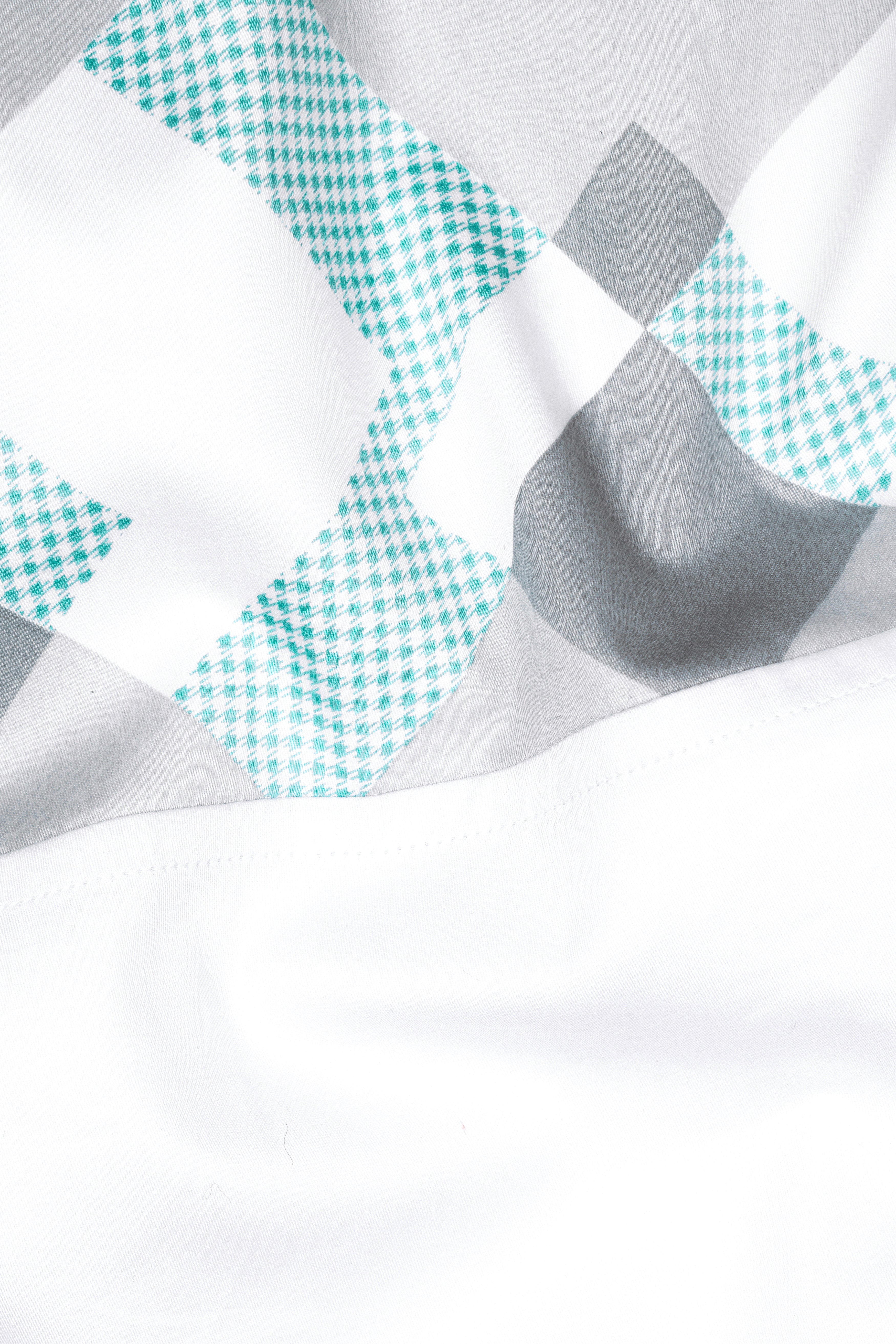 Bright White diamond shapes checkered pattern Subtle Sheen Super Soft Premium Cotton Designer Shirt 12713-P520-38, 12713-P520-H-38, 12713-P520-39, 12713-P520-H-39, 12713-P520-40, 12713-P520-H-40, 12713-P520-42, 12713-P520-H-42, 12713-P520-44, 12713-P520-H-44, 12713-P520-46, 12713-P520-H-46, 12713-P520-48, 12713-P520-H-48, 12713-P520-50, 12713-P520-H-50, 12713-P520-52, 12713-P520-H-52