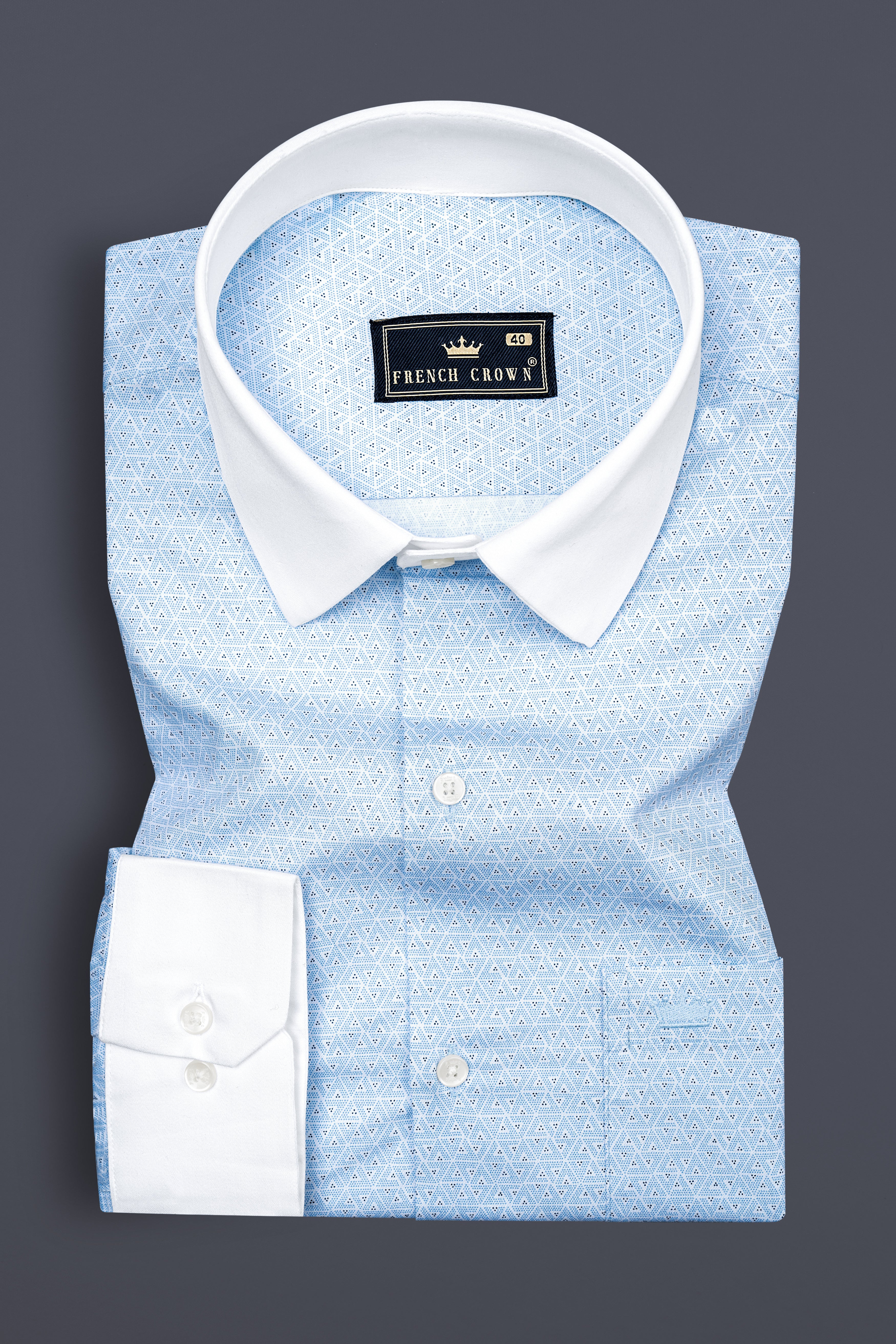 Glacier Blue Print Super Soft Premium Cotton Shirt 12720-WCC-38, 12720-WCC-H-38, 12720-WCC-39, 12720-WCC-H-39, 12720-WCC-40, 12720-WCC-H-40, 12720-WCC-42, 12720-WCC-H-42, 12720-WCC-44, 12720-WCC-H-44, 12720-WCC-46, 12720-WCC-H-46, 12720-WCC-48, 12720-WCC-H-48, 12720-WCC-50, 12720-WCC-H-50, 12720-WCC-52, 12720-WCC-H-52