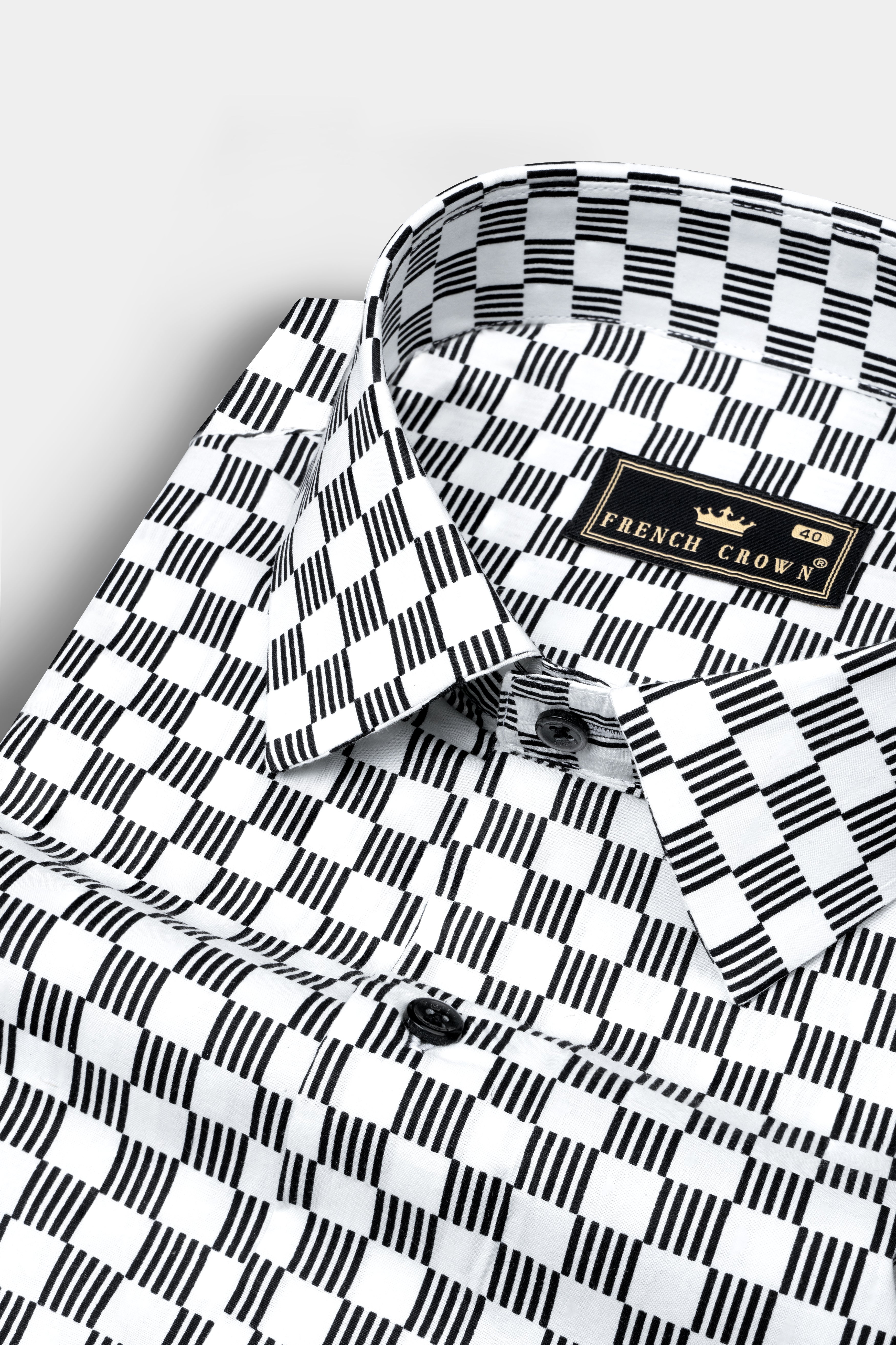 Cinder Black and Bright White Print Super Soft Premium Cotton Shirt 12721-BLK-38, 12721-BLK-H-38, 12721-BLK-39, 12721-BLK-H-39, 12721-BLK-40, 12721-BLK-H-40, 12721-BLK-42, 12721-BLK-H-42, 12721-BLK-44, 12721-BLK-H-44, 12721-BLK-46, 12721-BLK-H-46, 12721-BLK-48, 12721-BLK-H-48, 12721-BLK-50, 12721-BLK-H-50, 12721-BLK-52, 12721-BLK-H-52