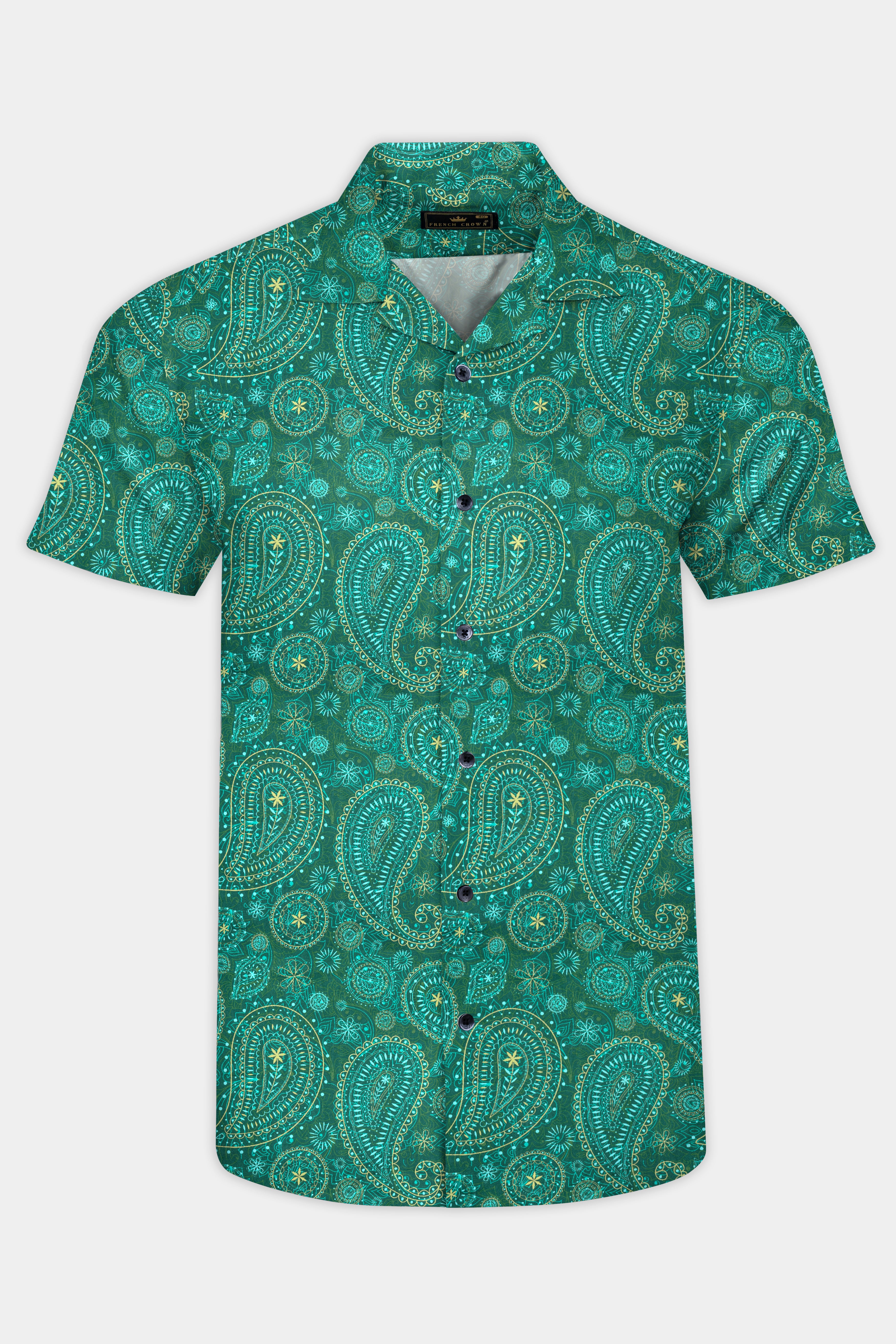 Viridian Green Paisley Printed Super Soft Premium Cotton Shirt 12738-CC-BLK-SS-38, 12738-CC-BLK-SS-H-38, 12738-CC-BLK-SS-39, 12738-CC-BLK-SS-H-39, 12738-CC-BLK-SS-40, 12738-CC-BLK-SS-H-40, 12738-CC-BLK-SS-42, 12738-CC-BLK-SS-H-42, 12738-CC-BLK-SS-44, 12738-CC-BLK-SS-H-44, 12738-CC-BLK-SS-46, 12738-CC-BLK-SS-H-46, 12738-CC-BLK-SS-48, 12738-CC-BLK-SS-H-48, 12738-CC-BLK-SS-50, 12738-CC-BLK-SS-H-50, 12738-CC-BLK-SS-52, 12738-CC-BLK-SS-H-52