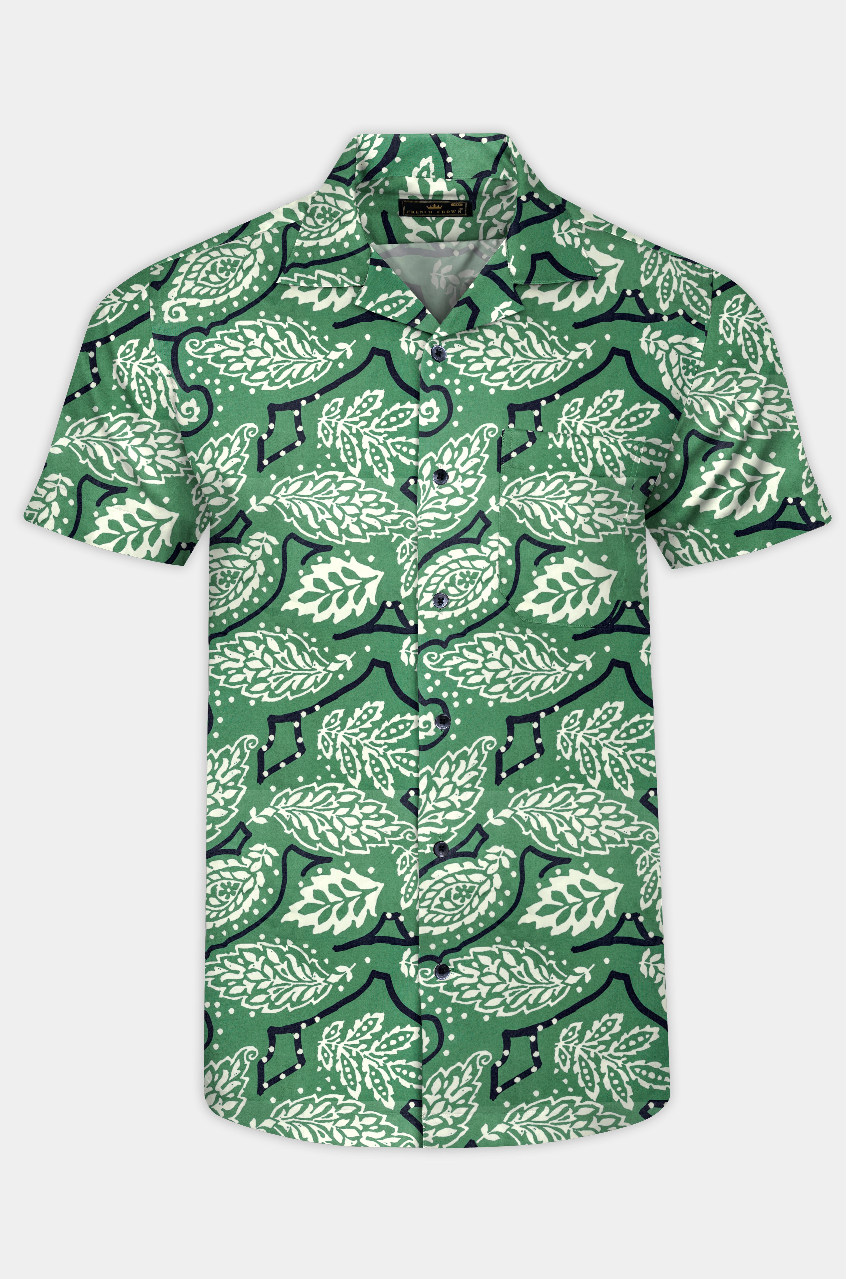 Killarney Green Leaves Printed Poplin Giza Cotton Shirt 12739-CC-BLK-SS-38, 12739-CC-BLK-SS-H-38, 12739-CC-BLK-SS-39, 12739-CC-BLK-SS-H-39, 12739-CC-BLK-SS-40, 12739-CC-BLK-SS-H-40, 12739-CC-BLK-SS-42, 12739-CC-BLK-SS-H-42, 12739-CC-BLK-SS-44, 12739-CC-BLK-SS-H-44, 12739-CC-BLK-SS-46, 12739-CC-BLK-SS-H-46, 12739-CC-BLK-SS-48, 12739-CC-BLK-SS-H-48, 12739-CC-BLK-SS-50, 12739-CC-BLK-SS-H-50, 12739-CC-BLK-SS-52, 12739-CC-BLK-SS-H-52