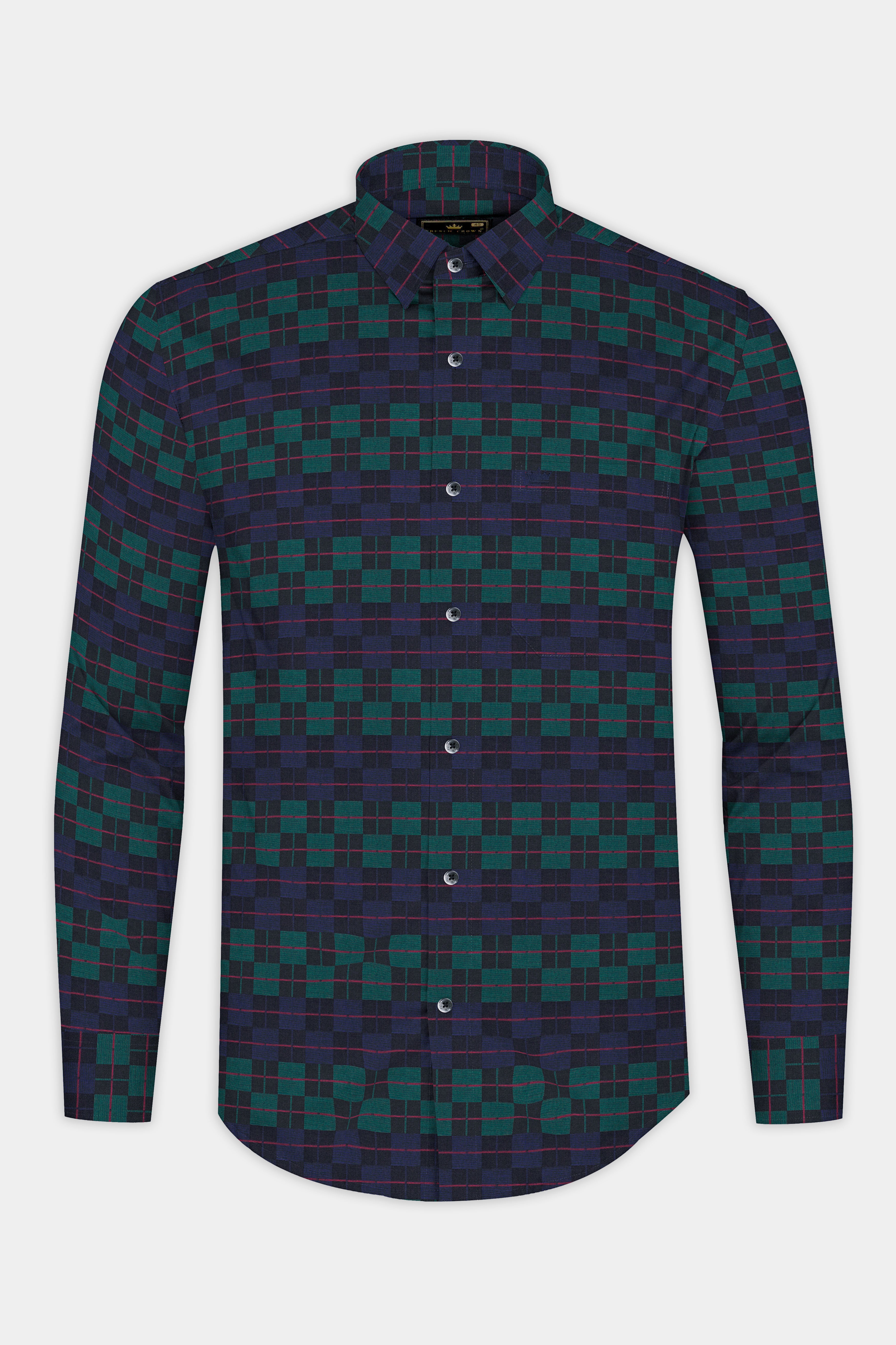 Ebony Blue and Plantation Green Plaid Jacquard Textured Premium Cotton Shirt 12754-BLK-38, 12754-BLK-H-38, 12754-BLK-39, 12754-BLK-H-39, 12754-BLK-40, 12754-BLK-H-40, 12754-BLK-42, 12754-BLK-H-42, 12754-BLK-44, 12754-BLK-H-44, 12754-BLK-46, 12754-BLK-H-46, 12754-BLK-48, 12754-BLK-H-48, 12754-BLK-50, 12754-BLK-H-50, 12754-BLK-52, 12754-BLK-H-52