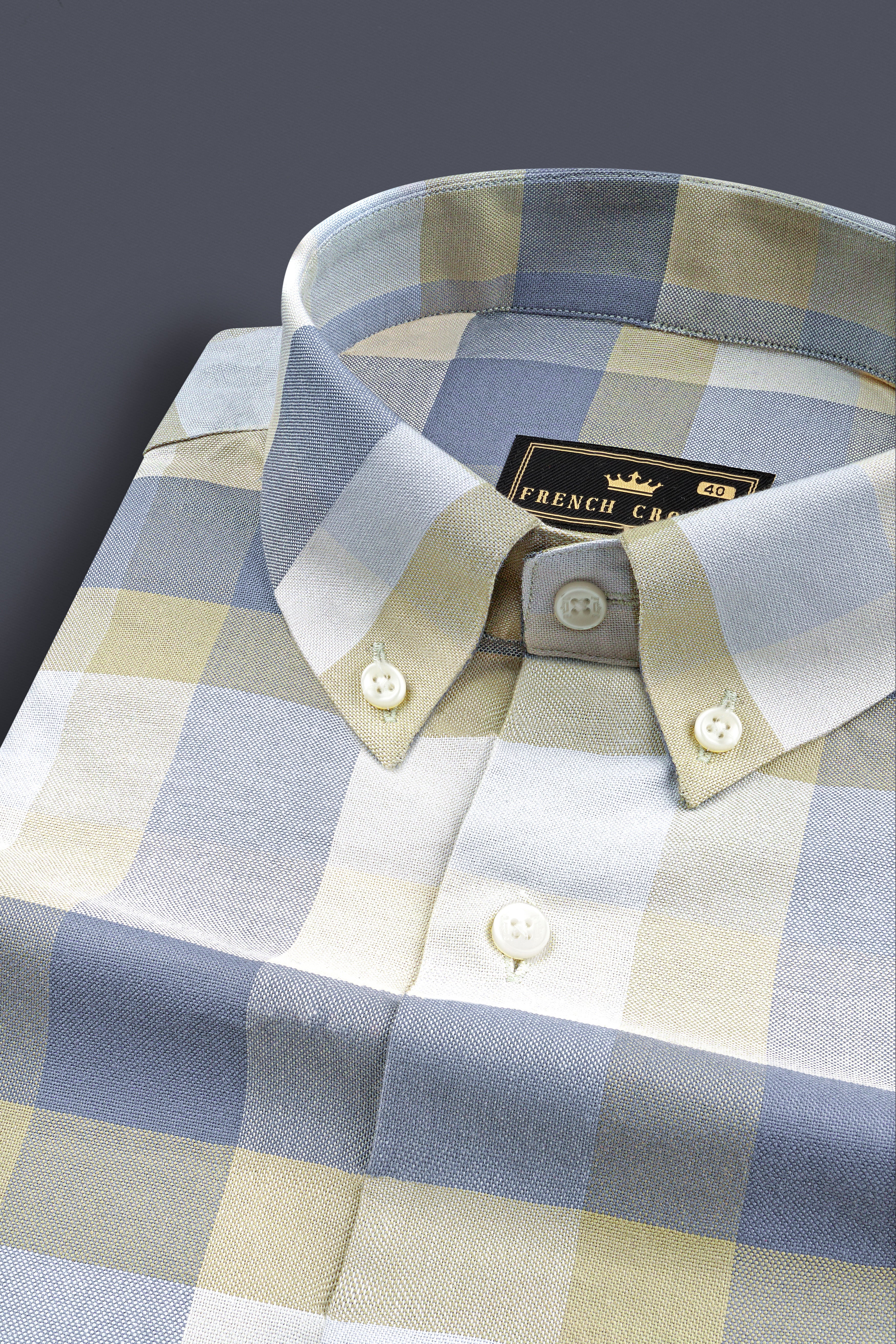 Wild Blue with Maize Cream Plaid Royal Oxford Shirt 12756-BD-38, 12756-BD-H-38, 12756-BD-39, 12756-BD-H-39, 12756-BD-40, 12756-BD-H-40, 12756-BD-42, 12756-BD-H-42, 12756-BD-44, 12756-BD-H-44, 12756-BD-46, 12756-BD-H-46, 12756-BD-48, 12756-BD-H-48, 12756-BD-50, 12756-BD-H-50, 12756-BD-52, 12756-BD-H-52