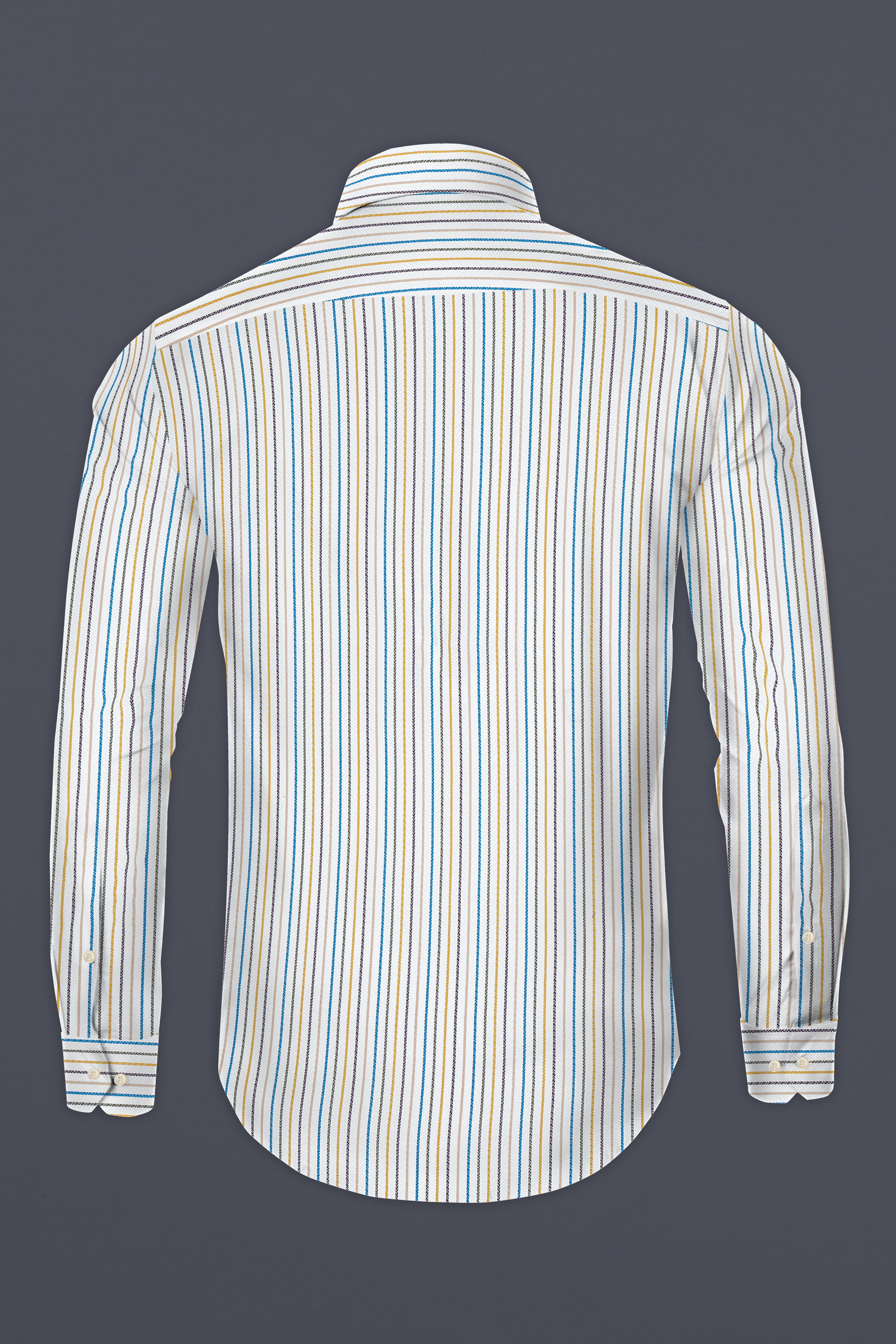 Bright White Multicolour Striped Herringbone Soft Cotton Shirt 12762-38, 12762-H-38, 12762-39, 12762-H-39, 12762-40, 12762-H-40, 12762-42, 12762-H-42, 12762-44, 12762-H-44, 12762-46, 12762-H-46, 12762-48, 12762-H-48, 12762-50, 12762-H-50, 12762-52, 12762-H-52