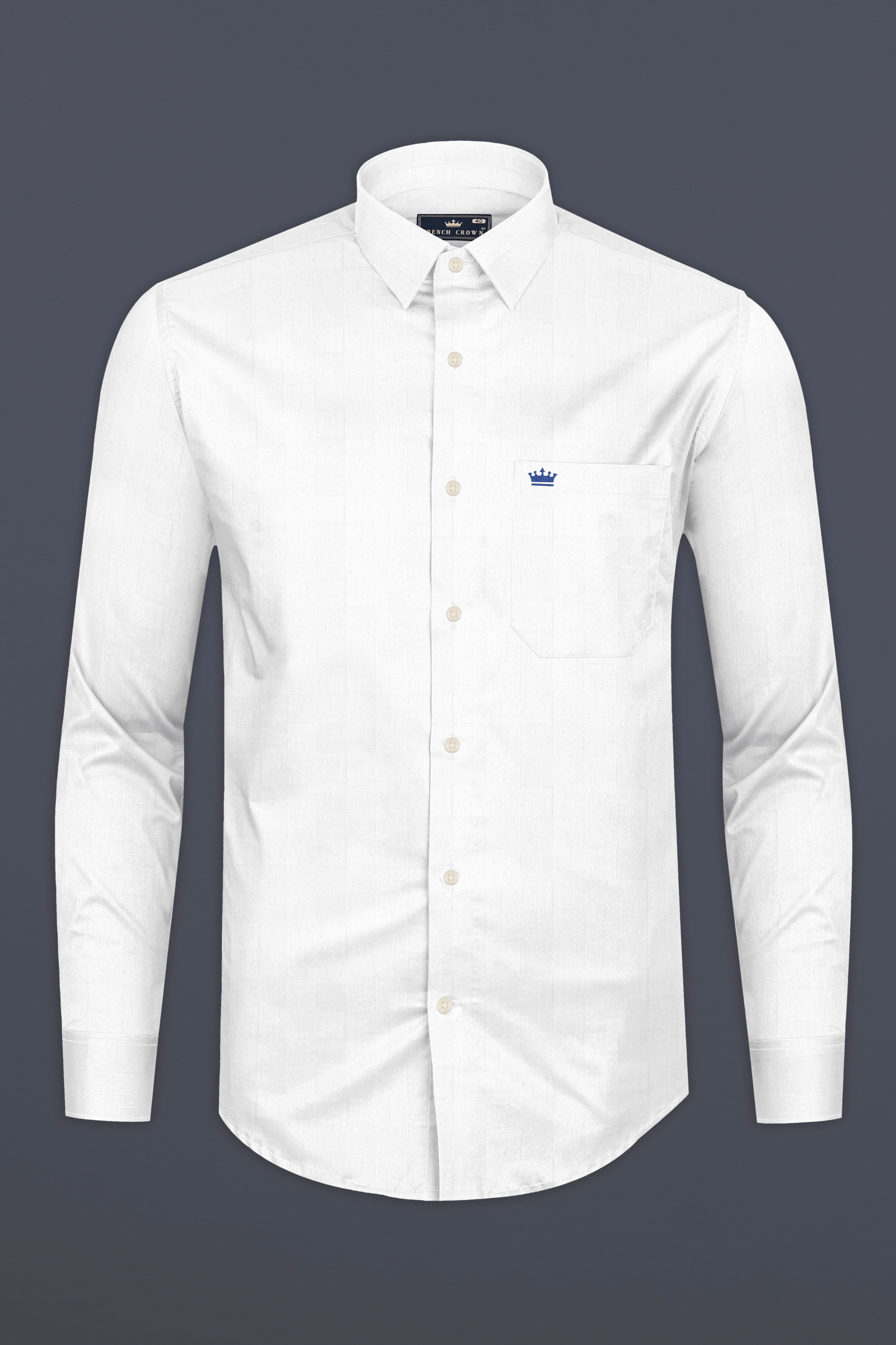 Bright White Jacquard Textured Premium Cotton Shirt 12783-38, 12783-H-38, 12783-39, 12783-H-39, 12783-40, 12783-H-40, 12783-42, 12783-H-42, 12783-44, 12783-H-44, 12783-46, 12783-H-46, 12783-48, 12783-H-48, 12783-50, 12783-H-50, 12783-52, 12783-H-52