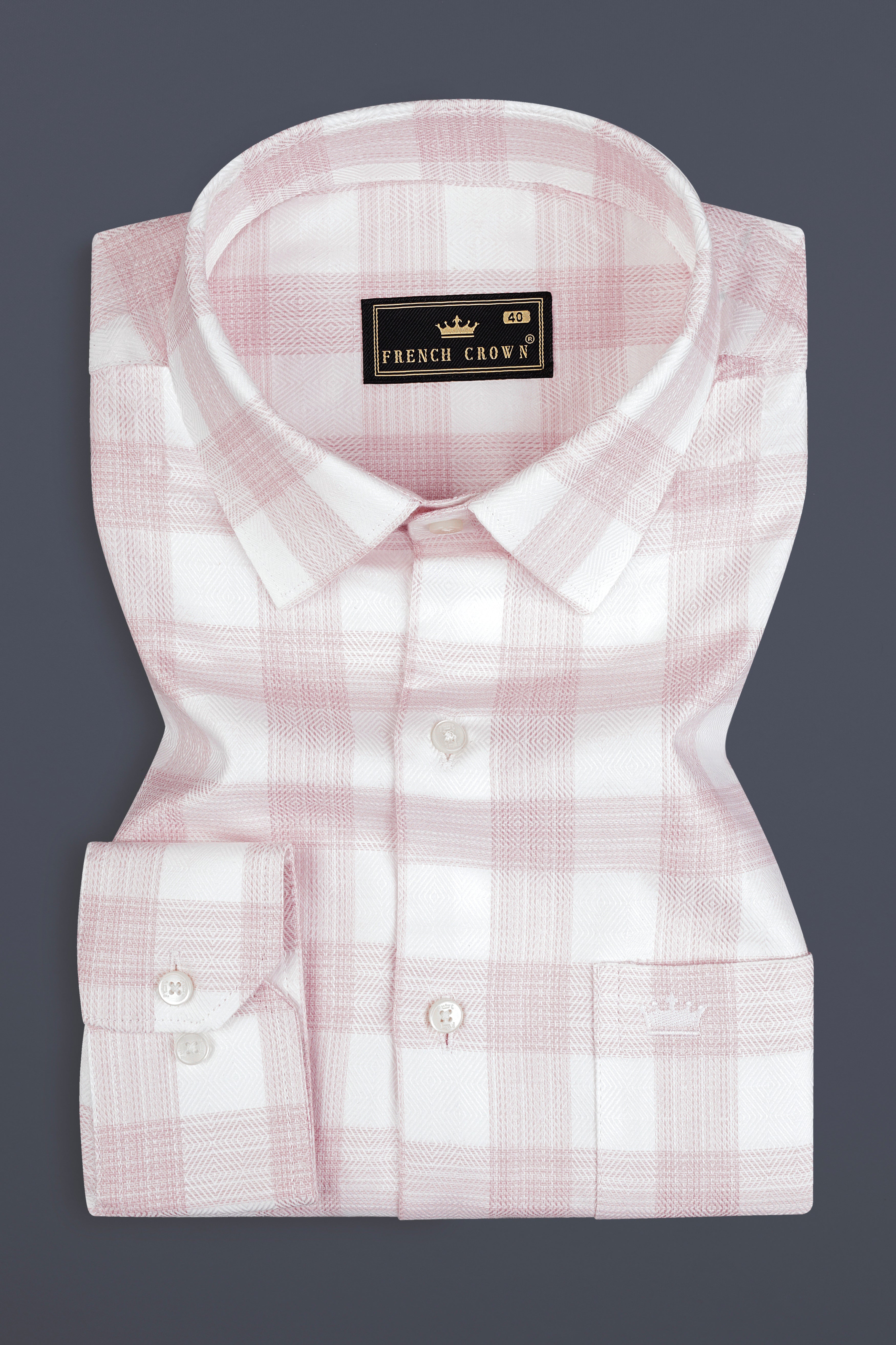 Bizzarre Pink plaid Dobby Shirt 12788-38, 12788-H-38, 12788-39, 12788-H-39, 12788-40, 12788-H-40, 12788-42, 12788-H-42, 12788-44, 12788-H-44, 12788-46, 12788-H-46, 12788-48, 12788-H-48, 12788-50, 12788-H-50, 12788-52, 12788-H-52