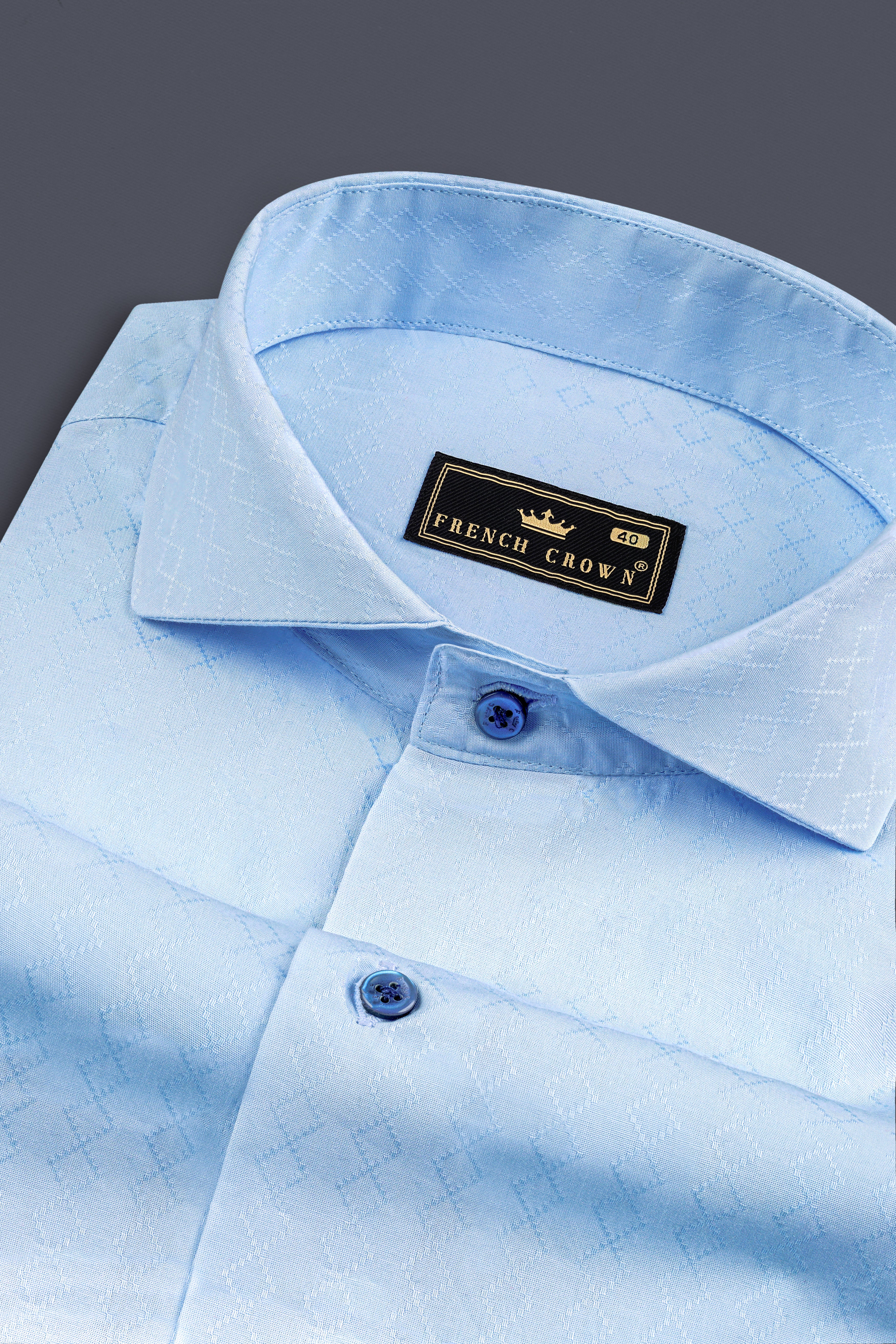 Cerulean Blue Jacquard Textured Premium Cotton Shirt 12793-CA-BLE-38, 12793-CA-BLE-H-38, 12793-CA-BLE-39, 12793-CA-BLE-H-39, 12793-CA-BLE-40, 12793-CA-BLE-H-40, 12793-CA-BLE-42, 12793-CA-BLE-H-42, 12793-CA-BLE-44, 12793-CA-BLE-H-44, 12793-CA-BLE-46, 12793-CA-BLE-H-46, 12793-CA-BLE-48, 12793-CA-BLE-H-48, 12793-CA-BLE-50, 12793-CA-BLE-H-50, 12793-CA-BLE-52, 12793-CA-BLE-H-52