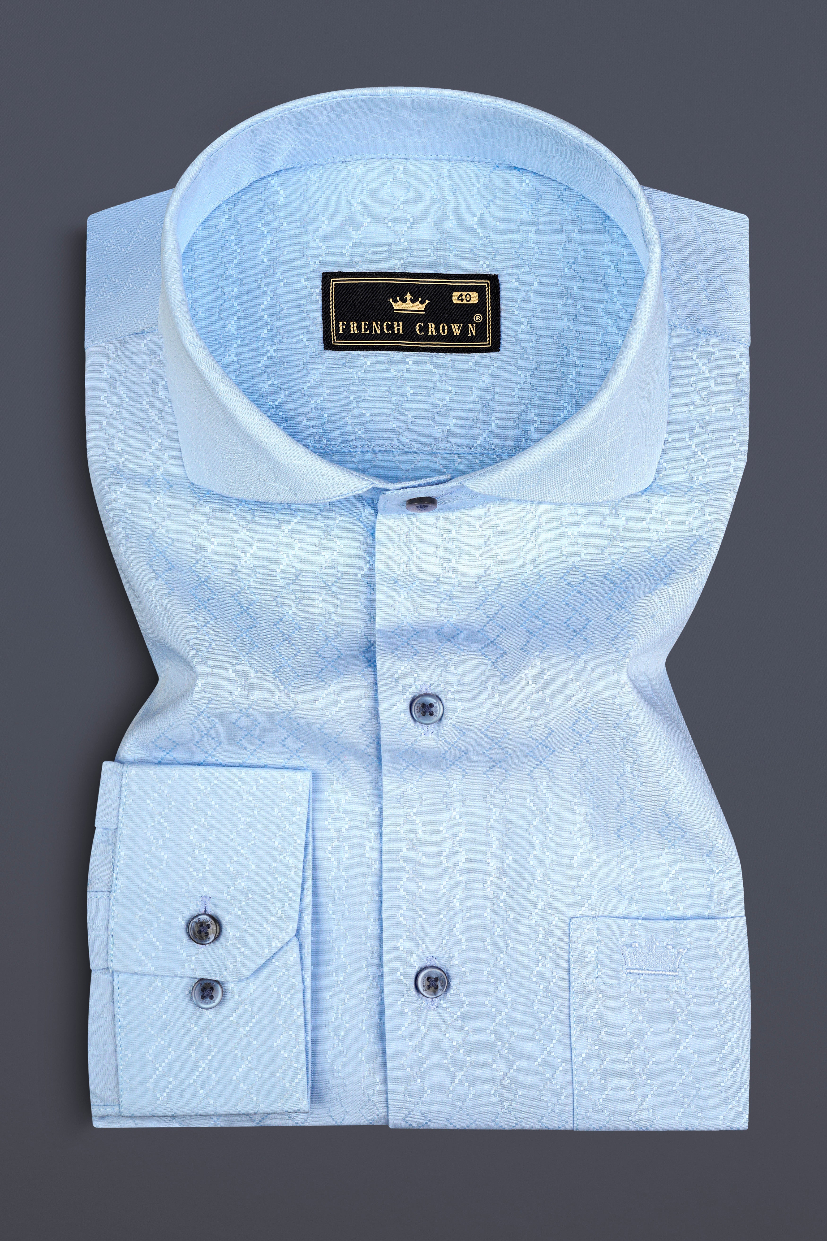 Cerulean Blue Jacquard Textured Premium Cotton Shirt 12793-CA-BLE-38, 12793-CA-BLE-H-38, 12793-CA-BLE-39, 12793-CA-BLE-H-39, 12793-CA-BLE-40, 12793-CA-BLE-H-40, 12793-CA-BLE-42, 12793-CA-BLE-H-42, 12793-CA-BLE-44, 12793-CA-BLE-H-44, 12793-CA-BLE-46, 12793-CA-BLE-H-46, 12793-CA-BLE-48, 12793-CA-BLE-H-48, 12793-CA-BLE-50, 12793-CA-BLE-H-50, 12793-CA-BLE-52, 12793-CA-BLE-H-52