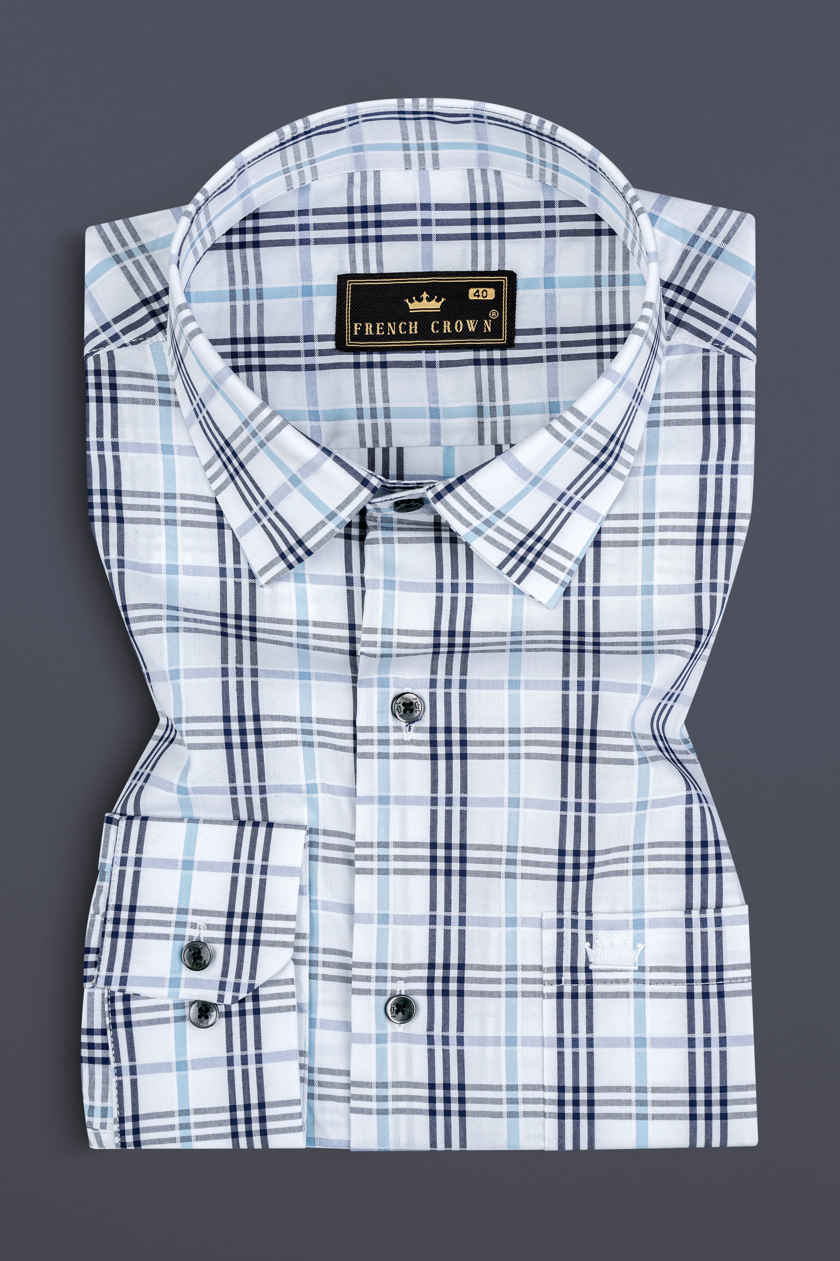 Bright White And Zodiac Blue Windowpane Dobby Shirt 12794-BLK-38, 12794-BLK-H-38, 12794-BLK-39, 12794-BLK-H-39, 12794-BLK-40, 12794-BLK-H-40, 12794-BLK-42, 12794-BLK-H-42, 12794-BLK-44, 12794-BLK-H-44, 12794-BLK-46, 12794-BLK-H-46, 12794-BLK-48, 12794-BLK-H-48, 12794-BLK-50, 12794-BLK-H-50, 12794-BLK-52, 12794-BLK-H-52