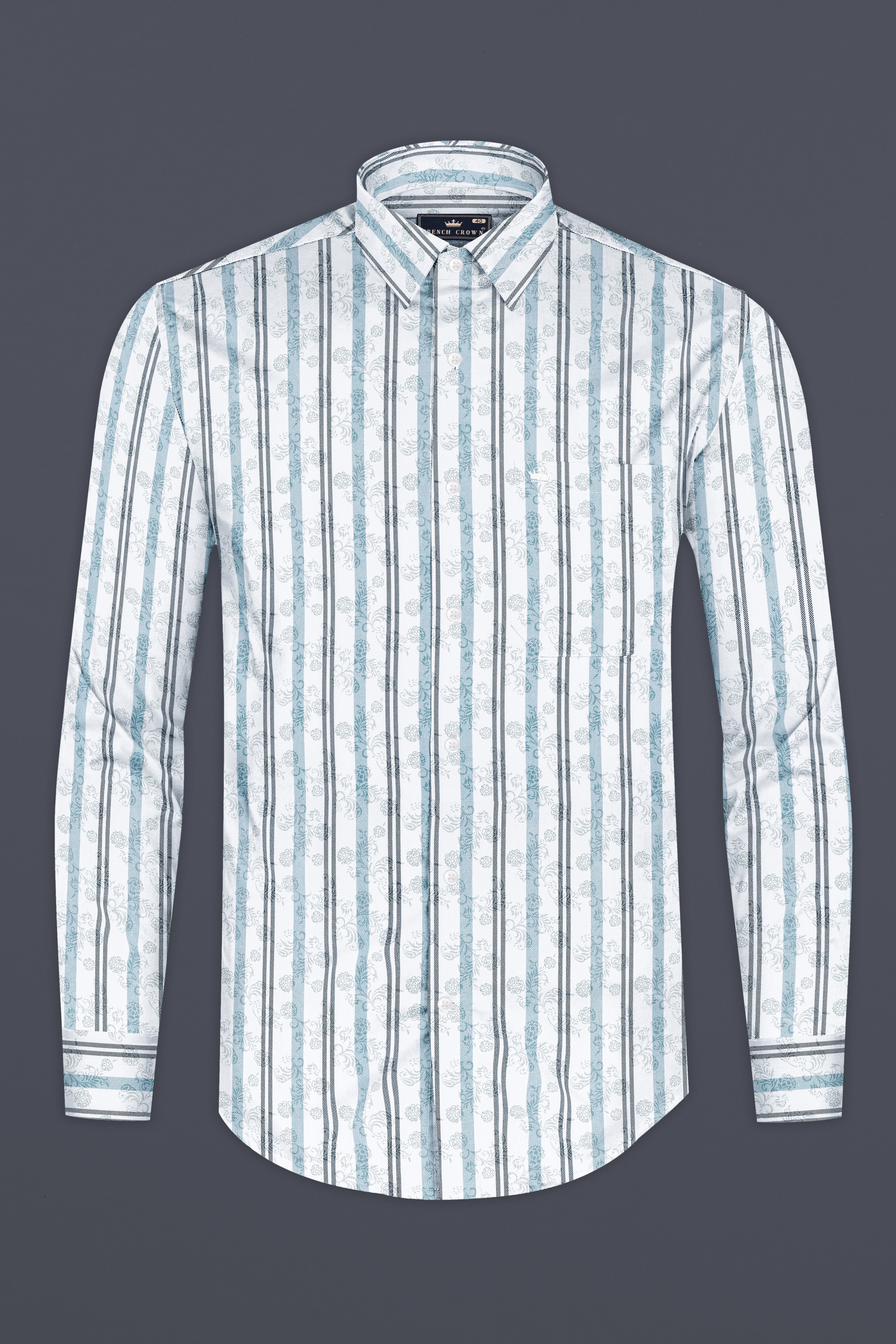Bright white And Opaque Blue Subtle Sheen Striped Super Soft Premium Cotton Shirt 12795-38, 12795-H-38, 12795-39, 12795-H-39, 12795-40, 12795-H-40, 12795-42, 12795-H-42, 12795-44, 12795-H-44, 12795-46, 12795-H-46, 12795-48, 12795-H-48, 12795-50, 12795-H-50, 12795-52, 12795-H-52