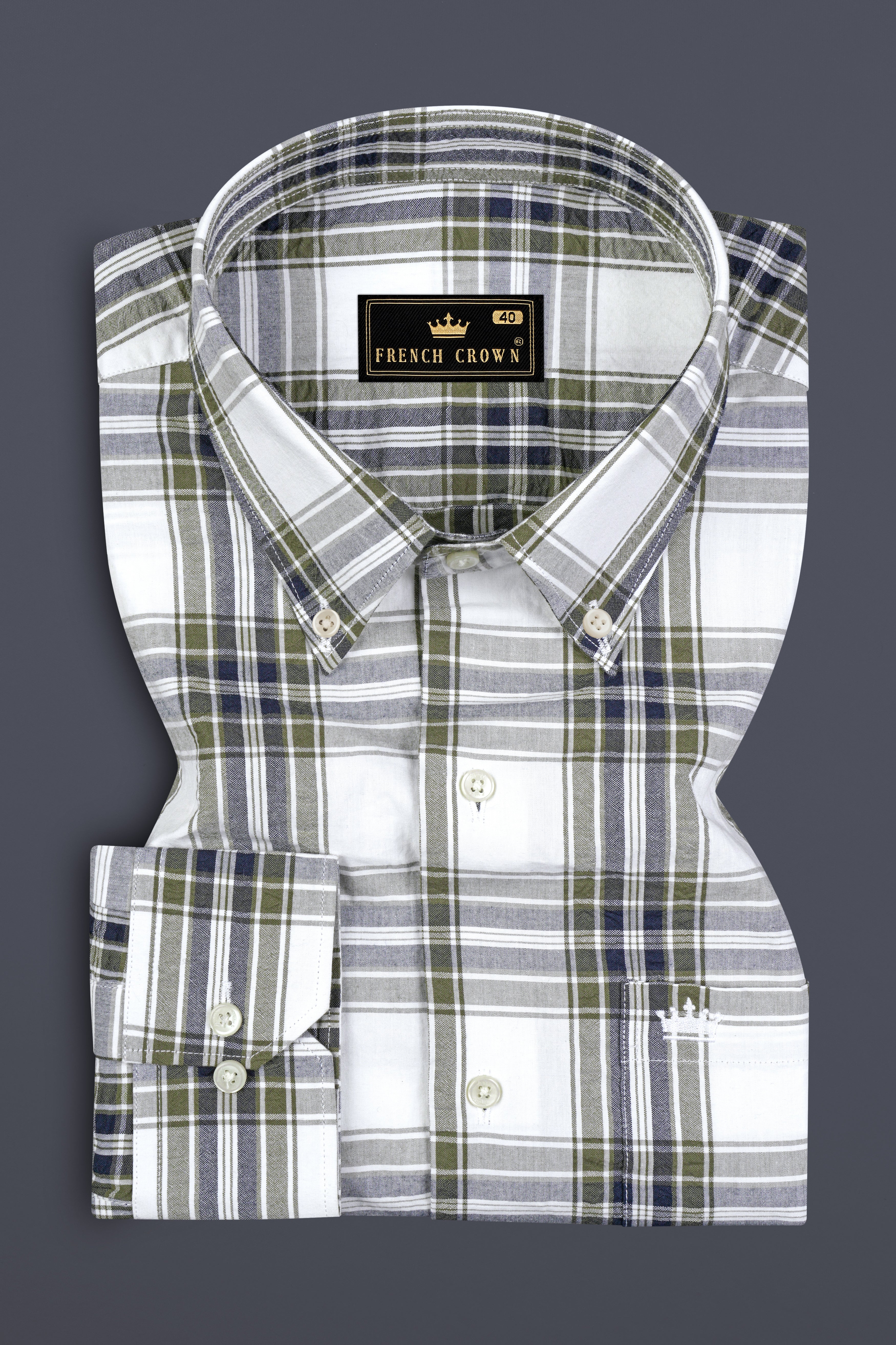 Bright White with Finch Green Plaid Seersucker Giza Cotton Designer Shirt 12833-BD-38, 12833-BD-H-38, 12833-BD-39, 12833-BD-H-39, 12833-BD-40, 12833-BD-H-40, 12833-BD-42, 12833-BD-H-42, 12833-BD-44, 12833-BD-H-44, 12833-BD-46, 12833-BD-H-46, 12833-BD-48, 12833-BD-H-48, 12833-BD-50, 12833-BD-H-50, 12833-BD-52, 12833-BD-H-52