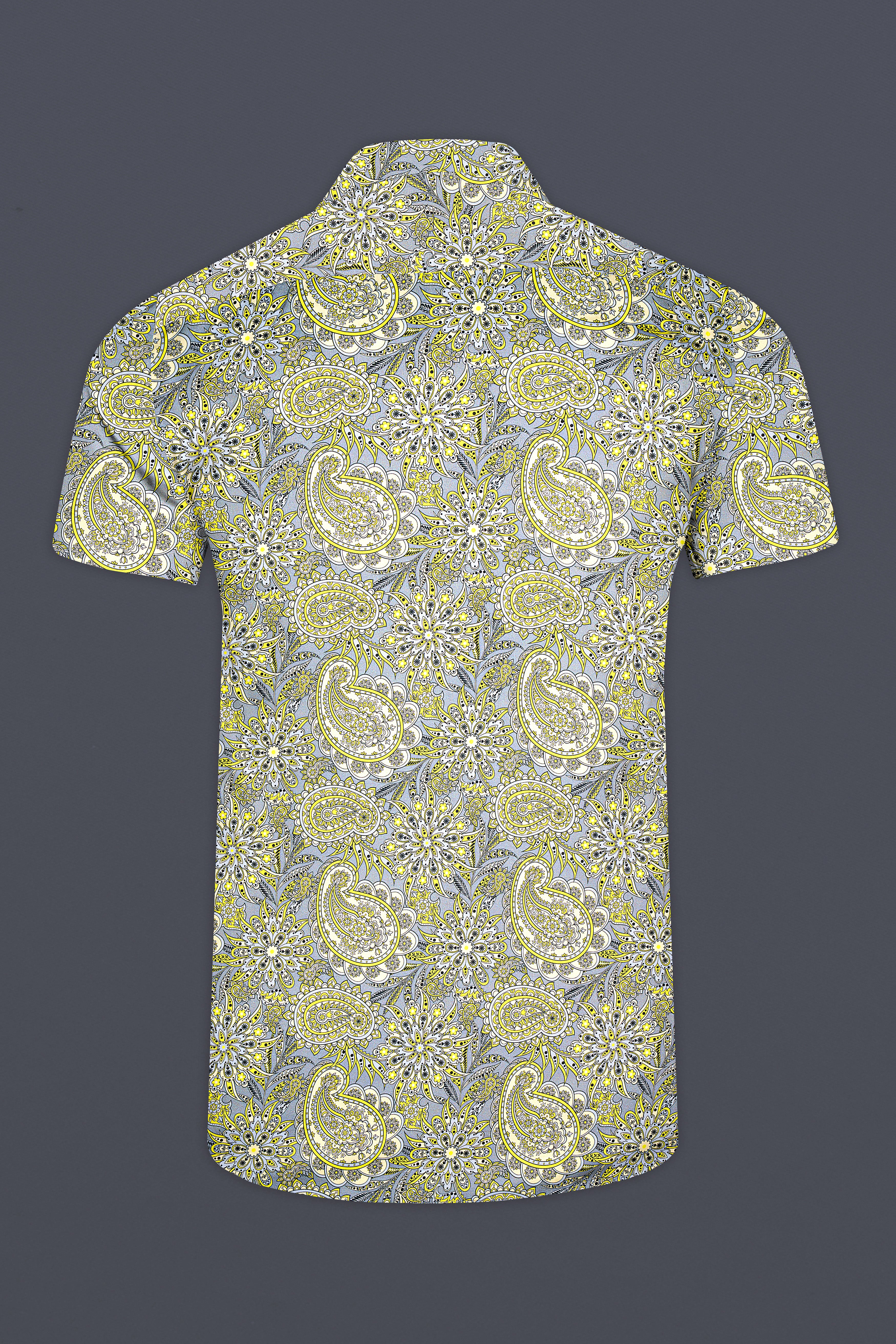 Arylide Yellow With Nobel Gray Flower Valley Printed Super Soft Premium Cotton Shirt 12835-CC-BLK-SS-38, 12835-CC-BLK-SS-H-38, 12835-CC-BLK-SS-39, 12835-CC-BLK-SS-H-39, 12835-CC-BLK-SS-40, 12835-CC-BLK-SS-H-40, 12835-CC-BLK-SS-42, 12835-CC-BLK-SS-H-42, 12835-CC-BLK-SS-44, 12835-CC-BLK-SS-H-44, 12835-CC-BLK-SS-46, 12835-CC-BLK-SS-H-46, 12835-CC-BLK-SS-48, 12835-CC-BLK-SS-H-48, 12835-CC-BLK-SS-50, 12835-CC-BLK-SS-H-50, 12835-CC-BLK-SS-52, 12835-CC-BLK-SS-H-52