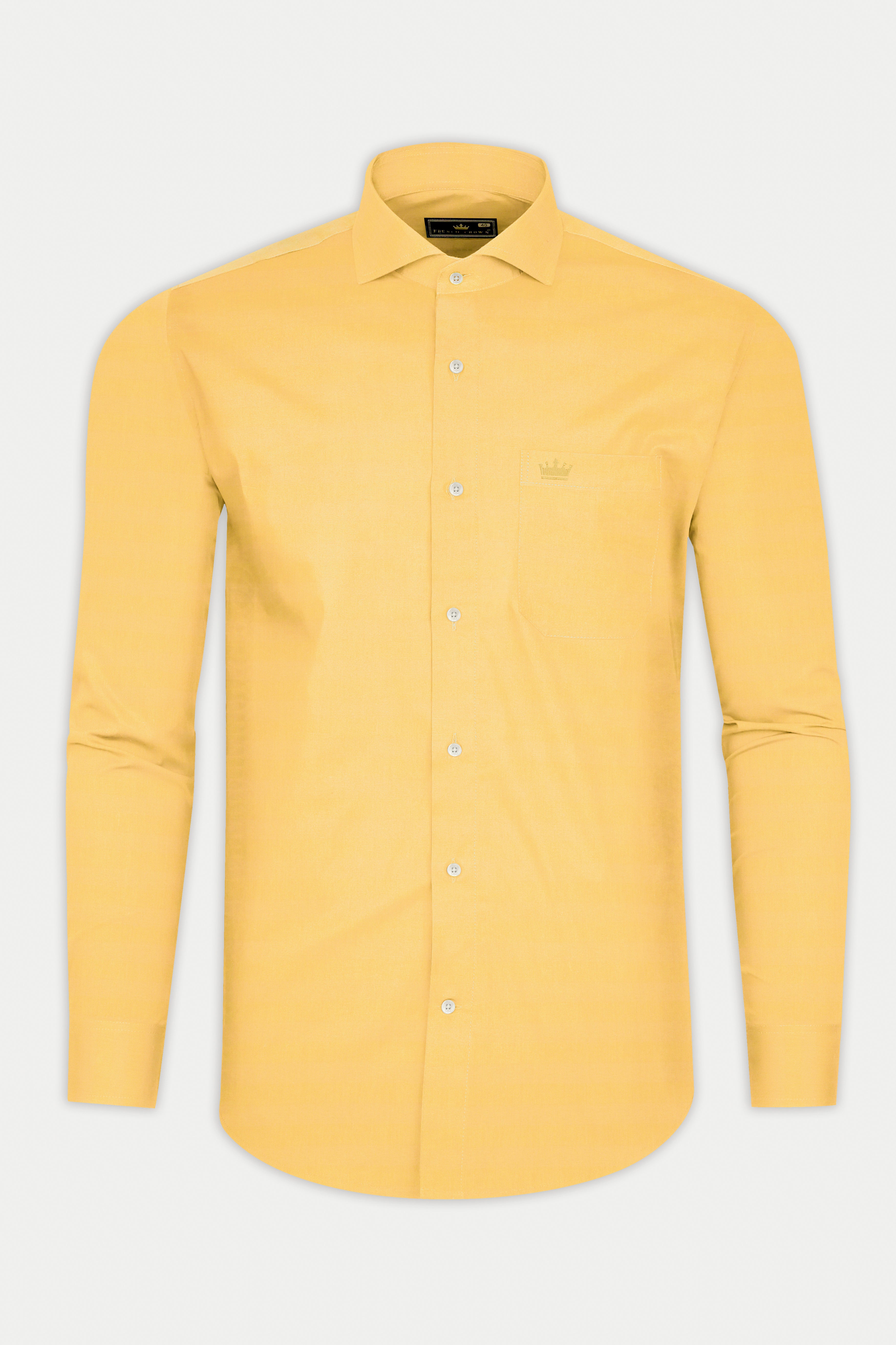 Pavlova Light Orange Dobby Textured Premium Cotton Shirt
