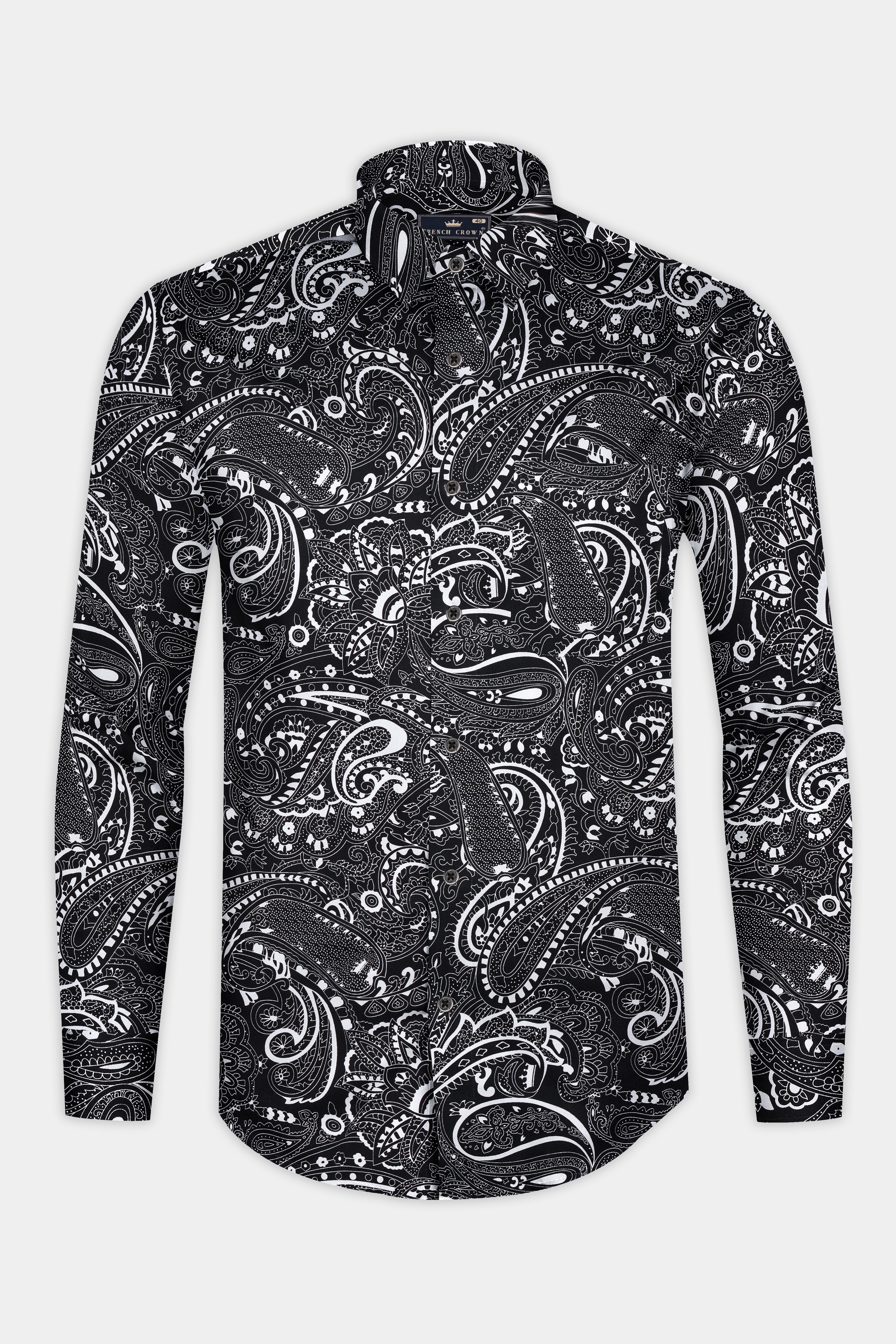 Jade Black Paisley Printed Super Soft Premium Cotton Shirt 12870-BLK-38, 12870-BLK-H-38, 12870-BLK-39, 12870-BLK-H-39, 12870-BLK-40, 12870-BLK-H-40, 12870-BLK-42, 12870-BLK-H-42, 12870-BLK-44, 12870-BLK-H-44, 12870-BLK-46, 12870-BLK-H-46, 12870-BLK-48, 12870-BLK-H-48, 12870-BLK-50, 12870-BLK-H-50, 12870-BLK-52, 12870-BLK-H-52