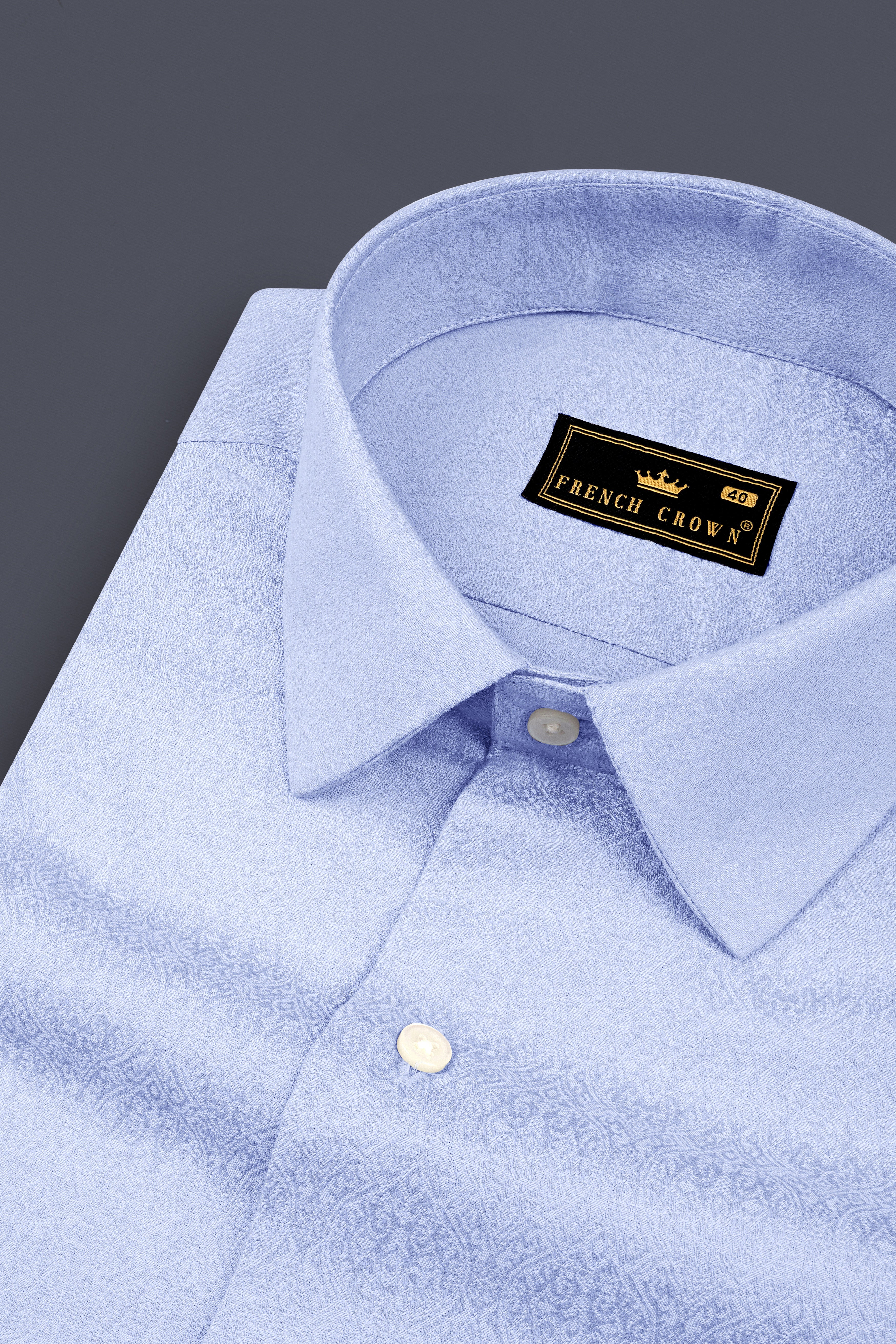 Angel Blue Jacquard Textured Premium Cotton Shirt 12957-38, 12957-H-38, 12957-39, 12957-H-39, 12957-40, 12957-H-40, 12957-42, 12957-H-42, 12957-44, 12957-H-44, 12957-46, 12957-H-46, 12957-48, 12957-H-48, 12957-50, 12957-H-50, 12957-52, 12957-H-52