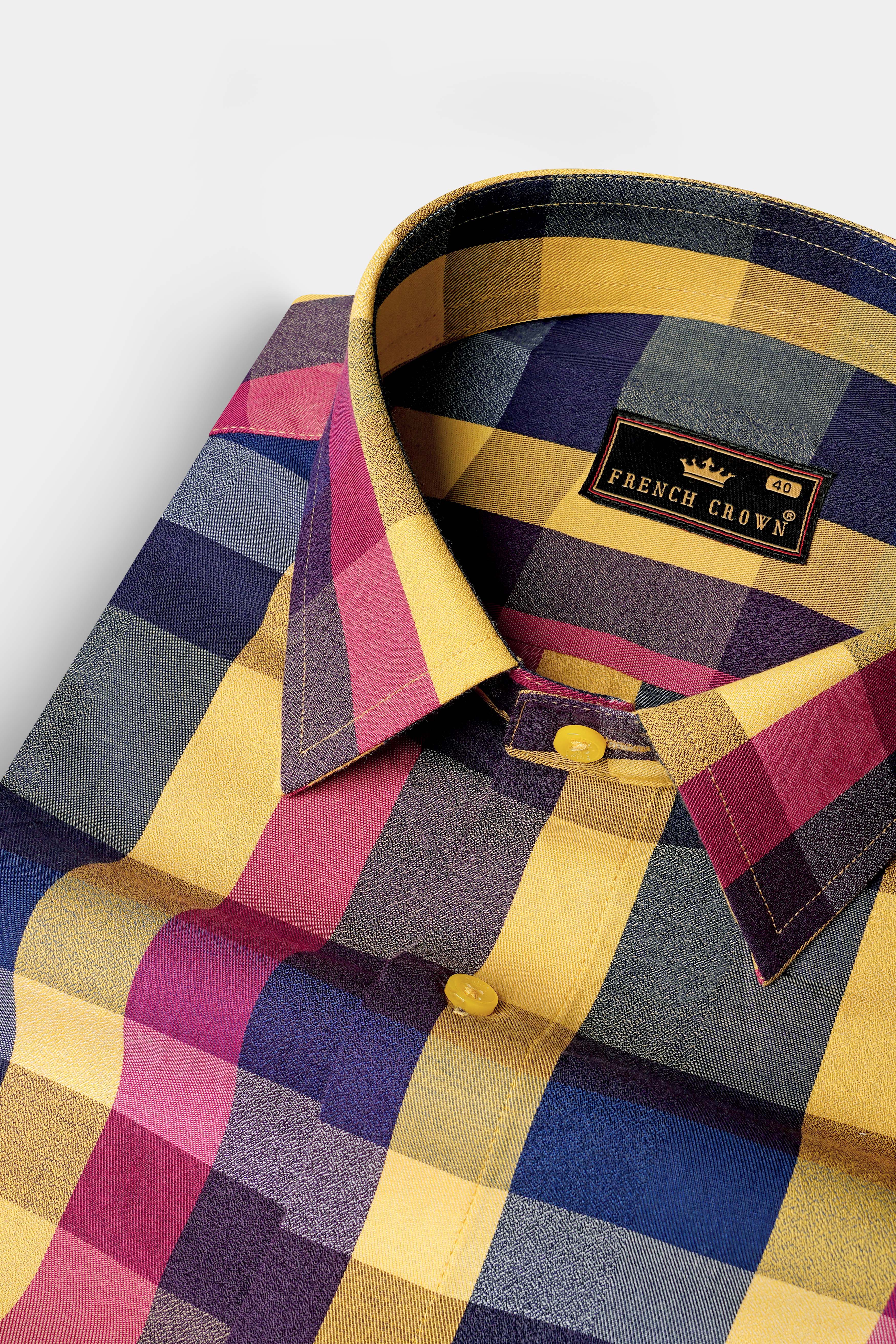 Salomie Yellow And Cabaret Pink Multi Color Plaid Twill Premium Cotton Shirt 13097-YL-38, 13097-YL-H-38, 13097-YL-39, 13097-YL-H-39, 13097-YL-40, 13097-YL-H-40, 13097-YL-42, 13097-YL-H-42, 13097-YL-44, 13097-YL-H-44, 13097-YL-46, 13097-YL-H-46, 13097-YL-48, 13097-YL-H-48, 13097-YL-50, 13097-YL-H-50, 13097-YL-52, 13097-YL-H-52