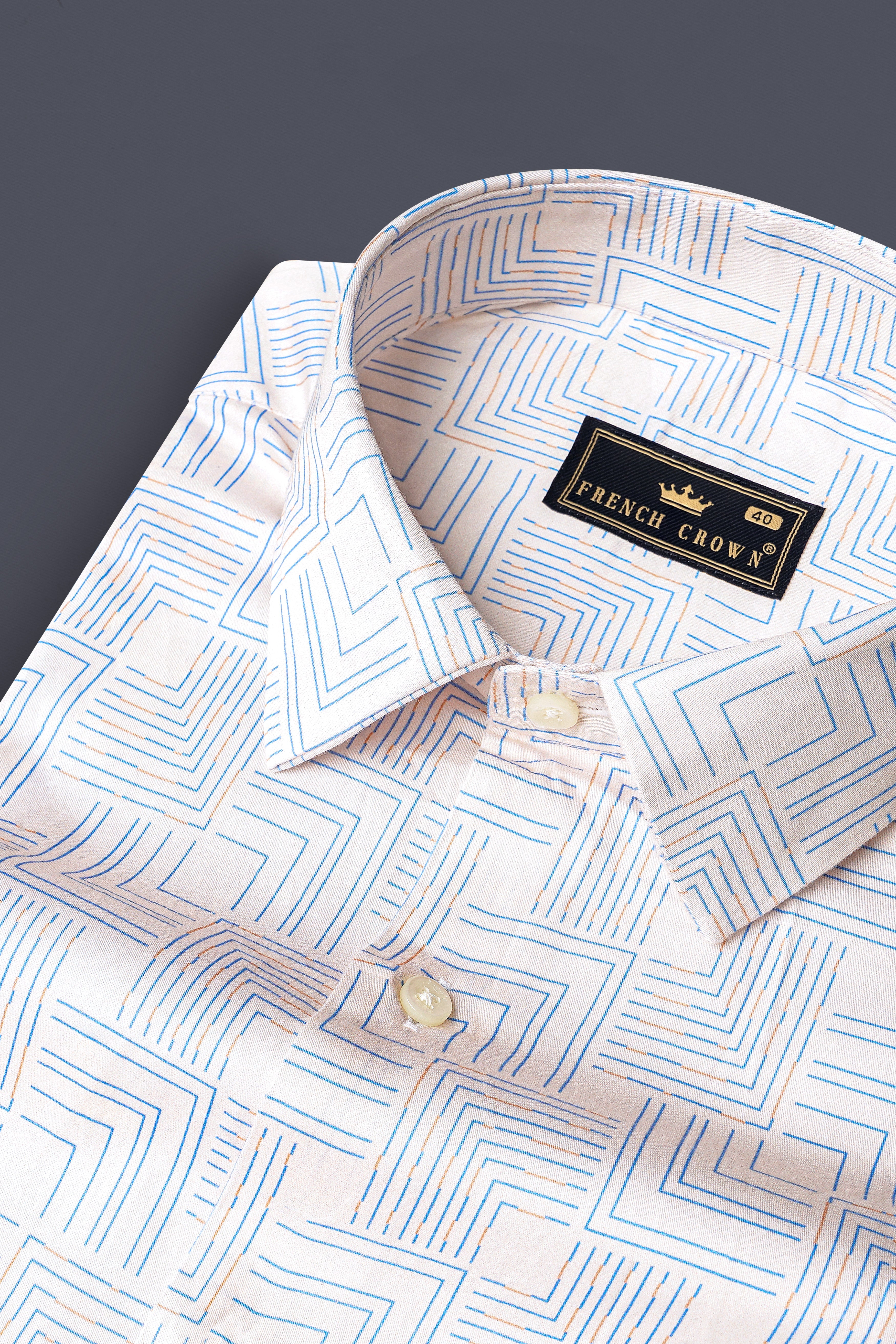 Fantasy Cream Printed Subtle Sheen Super Soft Premium Cotton Shirt 13103-38, 13103-H-38, 13103-39, 13103-H-39, 13103-40, 13103-H-40, 13103-42, 13103-H-42, 13103-44, 13103-H-44, 13103-46, 13103-H-46, 13103-48, 13103-H-48, 13103-50, 13103-H-50, 13103-52, 13103-H-52