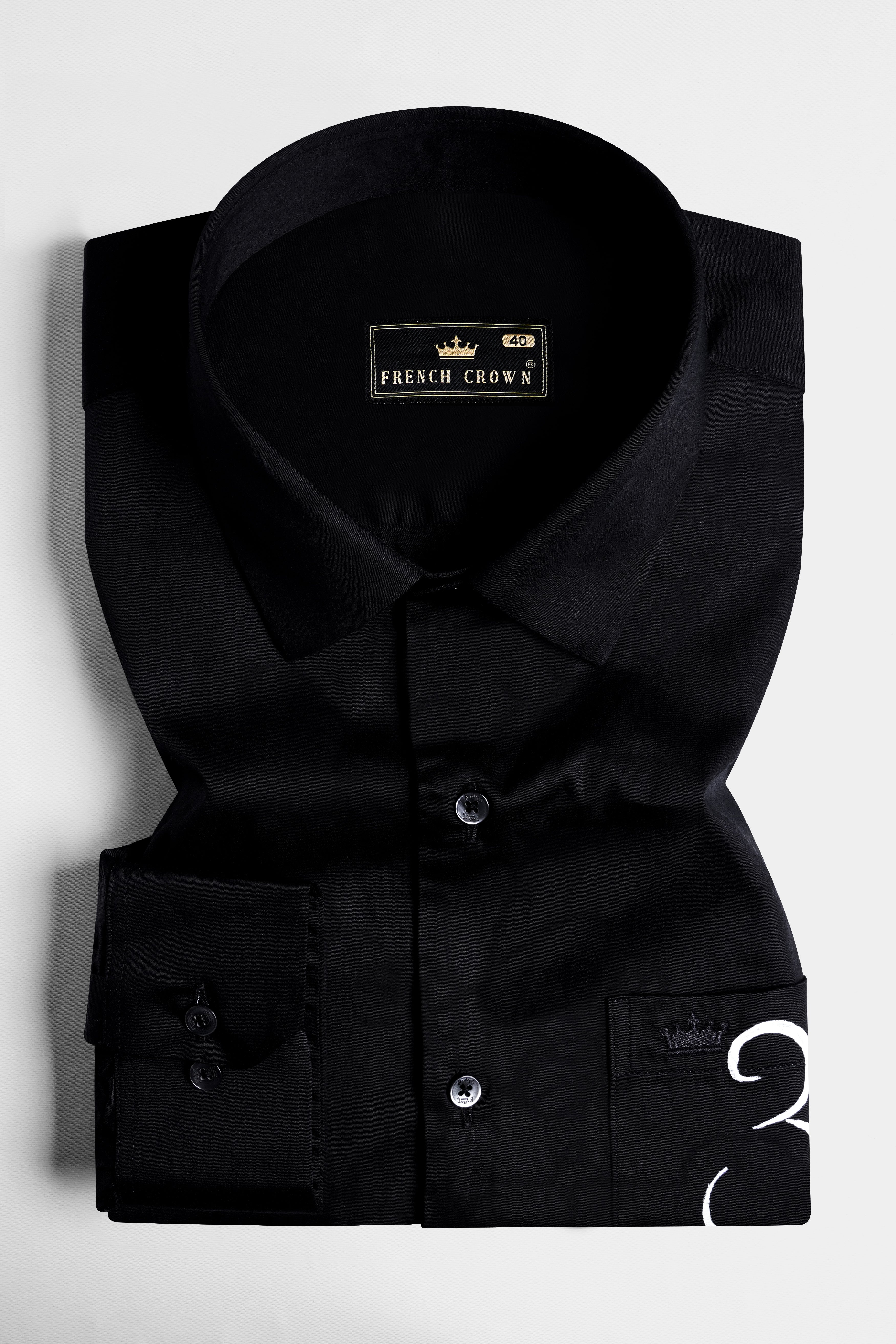 Jade Black with OM and Lord Ganesh Hand Painted Subtle Sheen Super Soft Premium Cotton Designer Shirt 1312-BLK-ART05-38, 1312-BLK-ART05-H-38, 1312-BLK-ART05-39, 1312-BLK-ART05-H-39, 1312-BLK-ART05-40, 1312-BLK-ART05-H-40, 1312-BLK-ART05-42, 1312-BLK-ART05-H-42, 1312-BLK-ART05-44, 1312-BLK-ART05-H-44, 1312-BLK-ART05-46, 1312-BLK-ART05-H-46, 1312-BLK-ART05-48, 1312-BLK-ART05-H-48, 1312-BLK-ART05-50, 1312-BLK-ART05-H-50, 1312-BLK-ART05-52, 1312-BLK-ART05-H-52