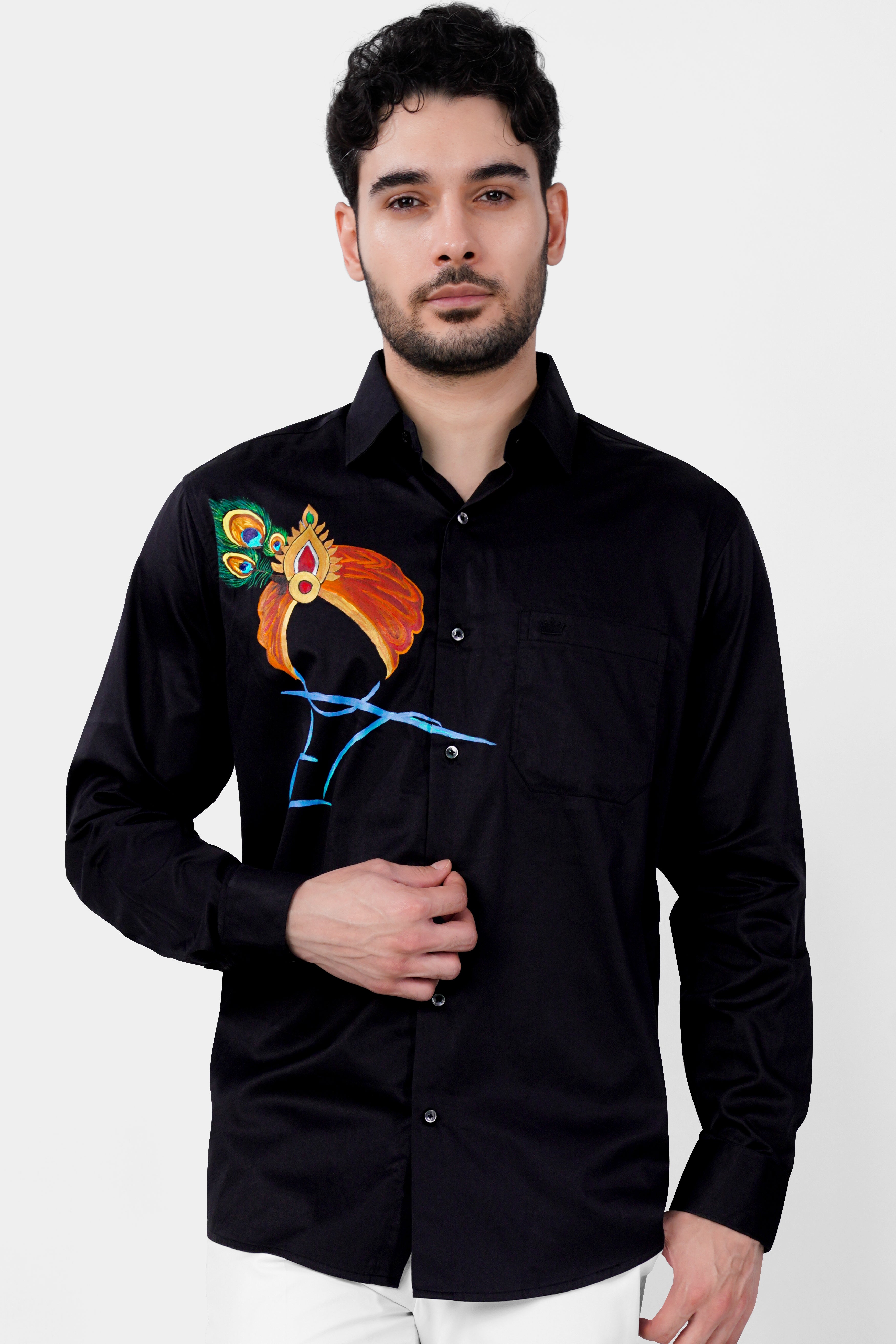 Jade Black Shree Krishna Printed Super Soft Premium Cotton Designer Shirt 1312-BLK-RPRT83-38, 1312-BLK-RPRT83-H-38, 1312-BLK-RPRT83-39, 1312-BLK-RPRT83-H-39, 1312-BLK-RPRT83-40, 1312-BLK-RPRT83-H-40, 1312-BLK-RPRT83-42, 1312-BLK-RPRT83-H-42, 1312-BLK-RPRT83-44, 1312-BLK-RPRT83-H-44, 1312-BLK-RPRT83-46, 1312-BLK-RPRT83-H-46, 1312-BLK-RPRT83-48, 1312-BLK-RPRT83-H-48, 1312-BLK-RPRT83-50, 1312-BLK-RPRT83-H-50, 1312-BLK-RPRT83-52, 1312-BLK-RPRT83-H-52